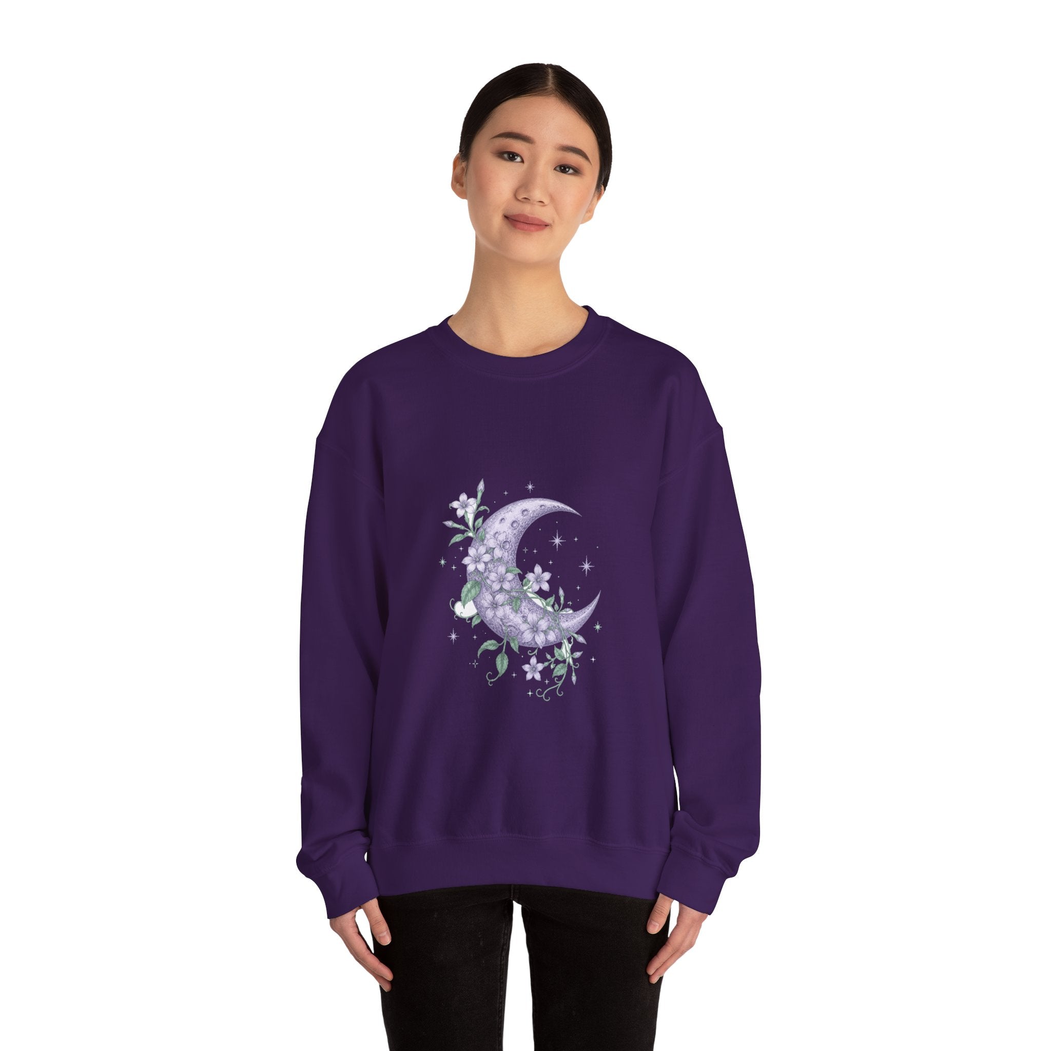 Matching Couple Sweatshirt - Sun & Moon Matching Couple Crewneck Sweatshirt Vintage Art His Hers Wedding Gift - Design A