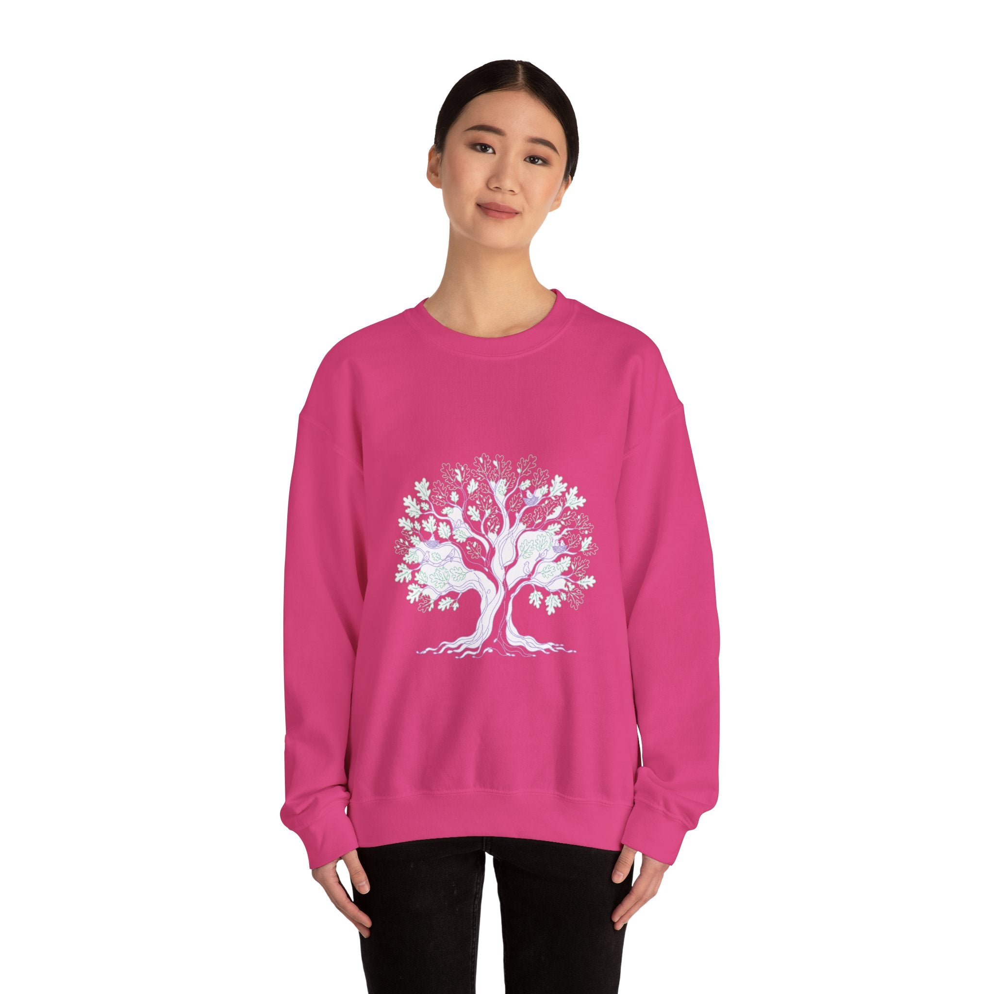 Matching Couple Sweatshirt - Ancient Oak & Deep Roots Matching Couple Comfort Colors Crew Minimalist Art His Hers Christmas Gift - Design A