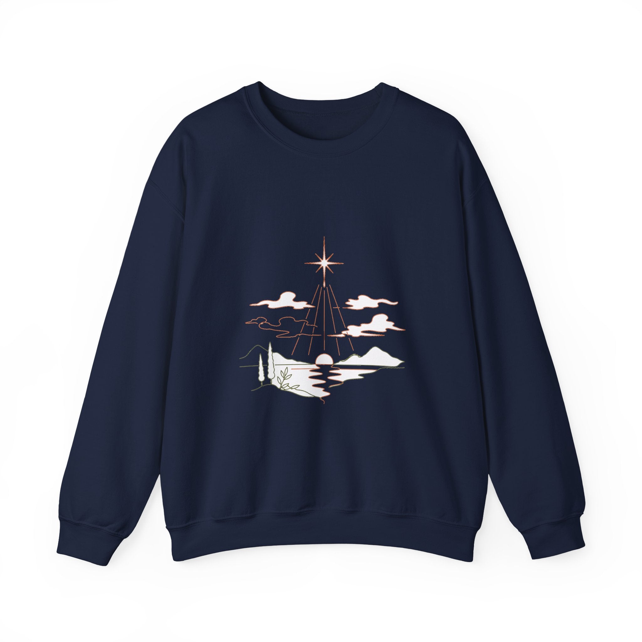 Matching Couple Sweatshirt - Evening & Morning Star Matching Couple Premium Fleece Sweatshirt Minimalist Art His Hers Christmas Gift - Design A