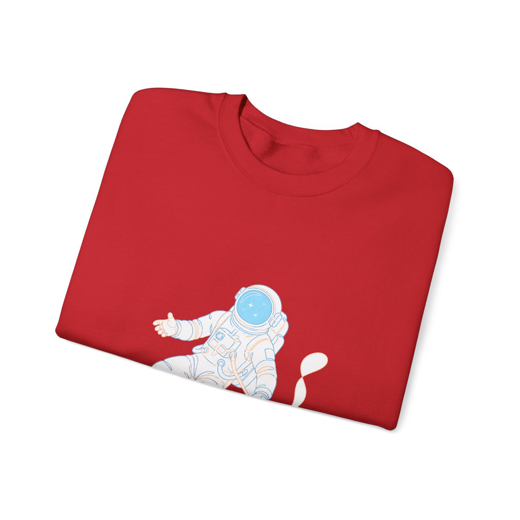 Matching Couple Sweatshirt - Astronaut & Planet Matching Couple Premium Fleece Sweatshirt Minimalist Art His Hers Christmas Gift - Design A