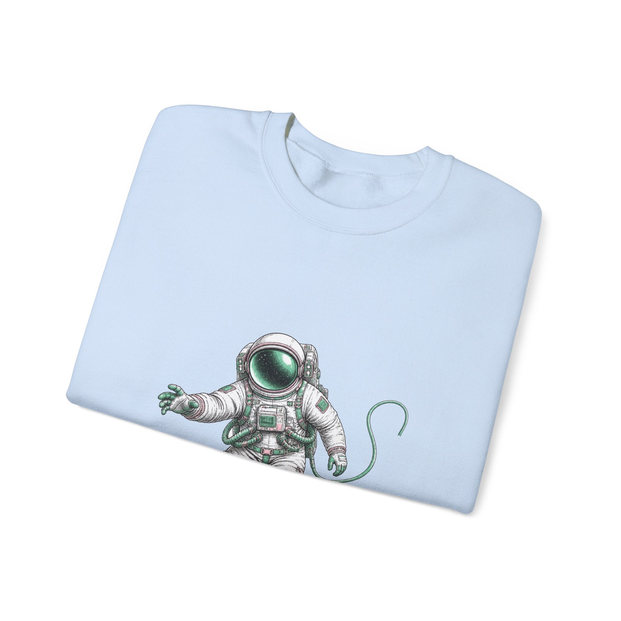 Matching Couple Sweatshirt - Astronaut & Planet Matching Couple Premium Fleece Sweatshirt Hand-Drawn Art His Hers Anniversary Gift - Design A