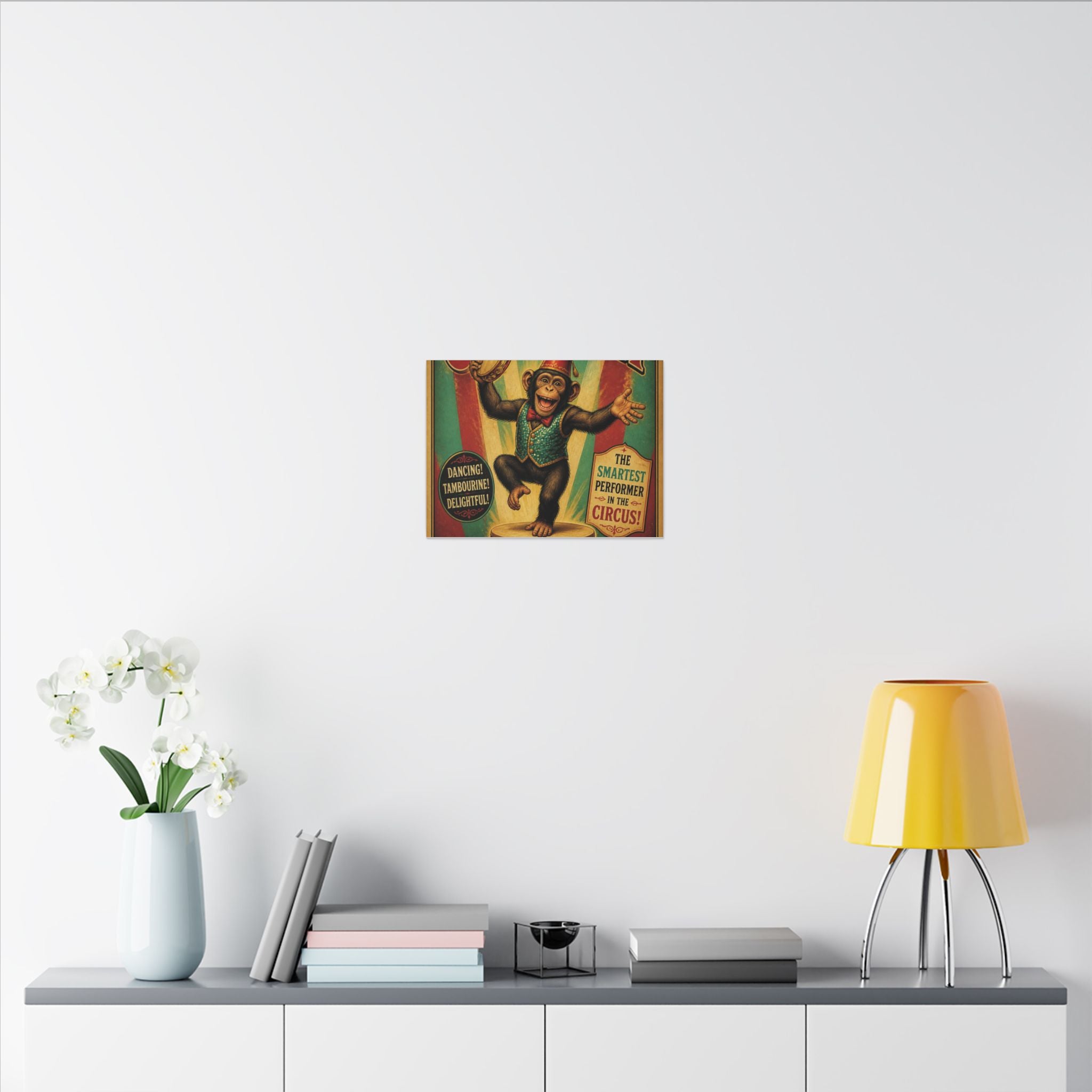Dancing Monkey Wall Art Canvas 16×20 Vintage Circus Kitchen Decor Maximalist Print
