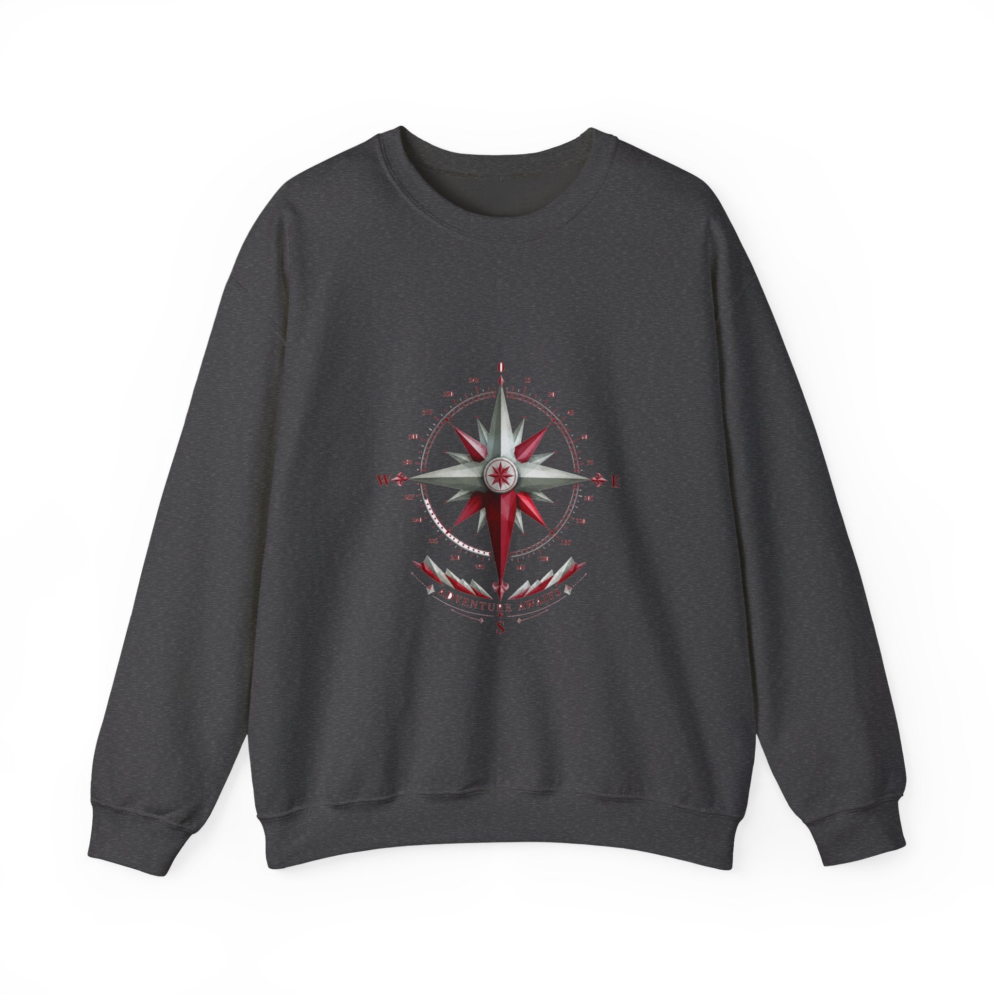 Matching Couple Sweatshirt - Compass North & South Matching Couple Crewneck Sweatshirt Geometric Art His Hers Couple Gift - Design B