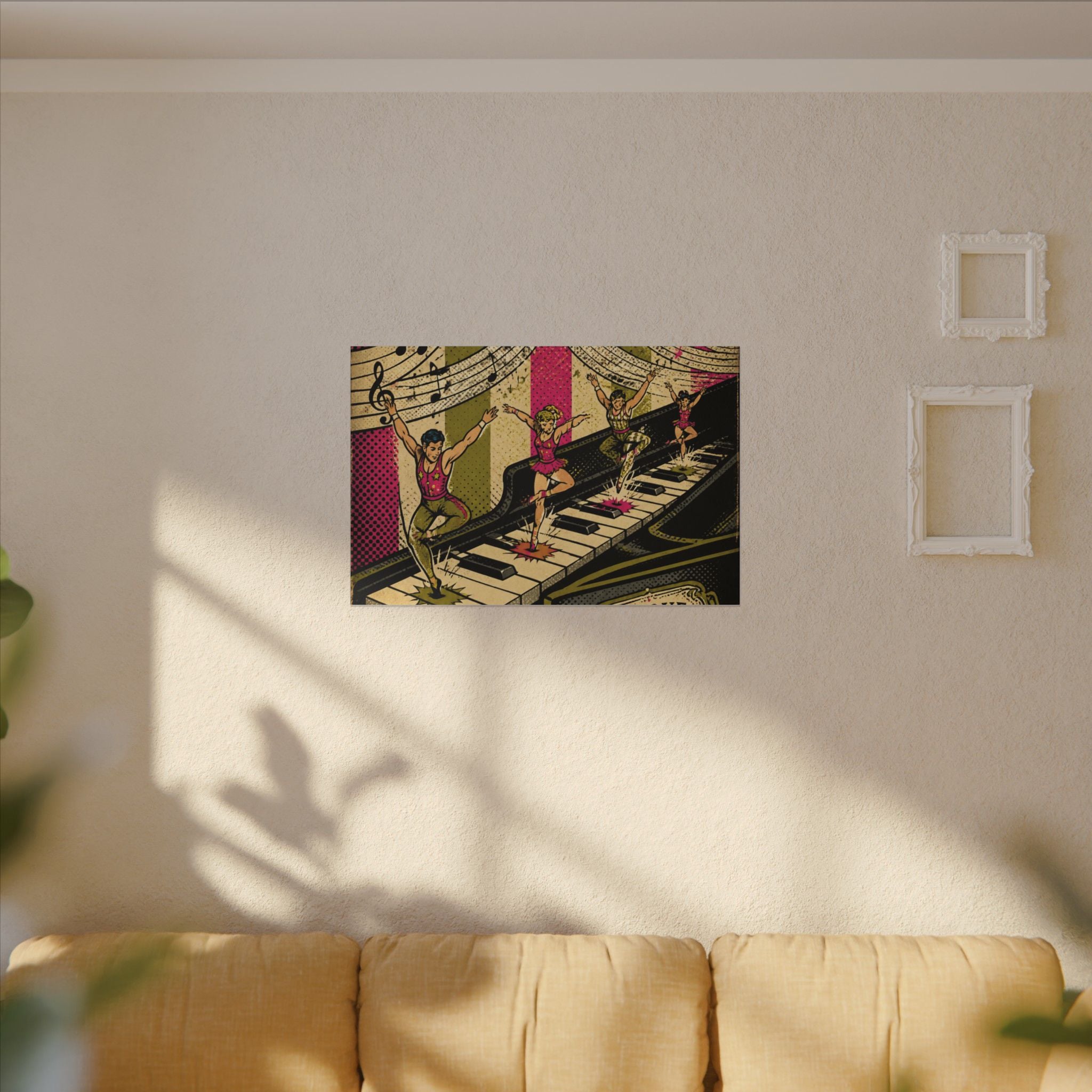 Grand Piano Acrobats Wall Art Canvas 16×20 Pop Art Living Room Decor Maximalist Print