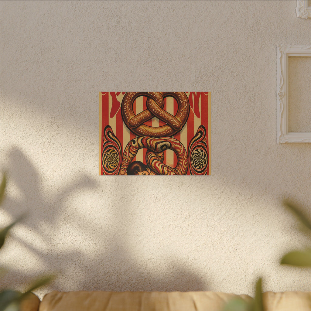 Pretzel Contortionist Wall Art Canvas 16×20 Psychedelic Cafe Decor Maximalist Print