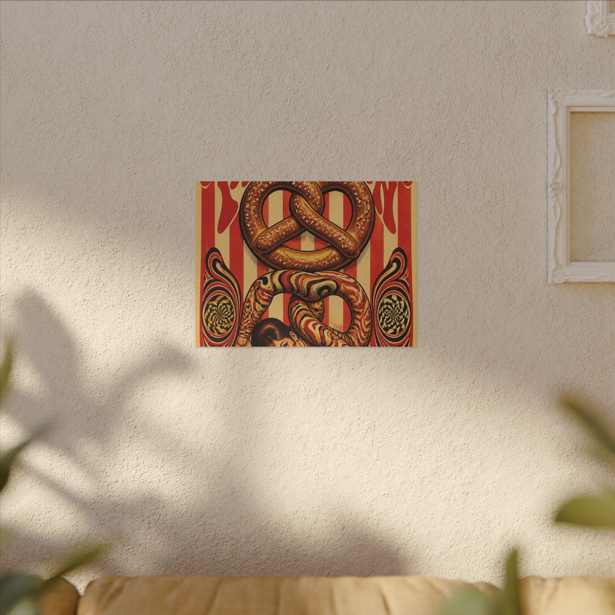 Pretzel Contortionist Wall Art Canvas 16×20 Psychedelic Cafe Decor Maximalist Print