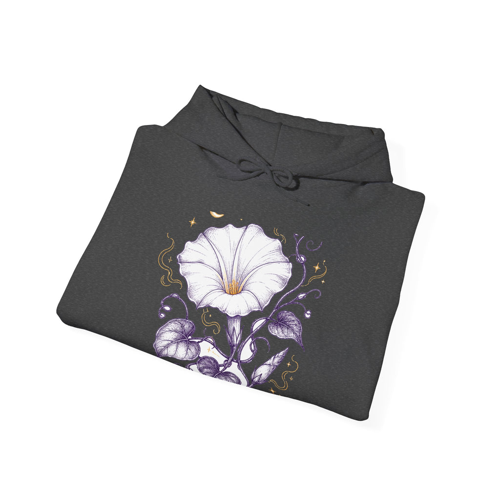 Matching Couple Sweatshirt - Sunflower & Moonflower Matching Couple Hooded Sweatshirt Hand-Drawn Art His Hers Best Friend Gift - Design B