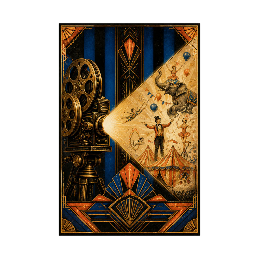 Film Camera Projector Show Wall Art Poster 18×24 Art Deco Entryway Decor Maximalist Print