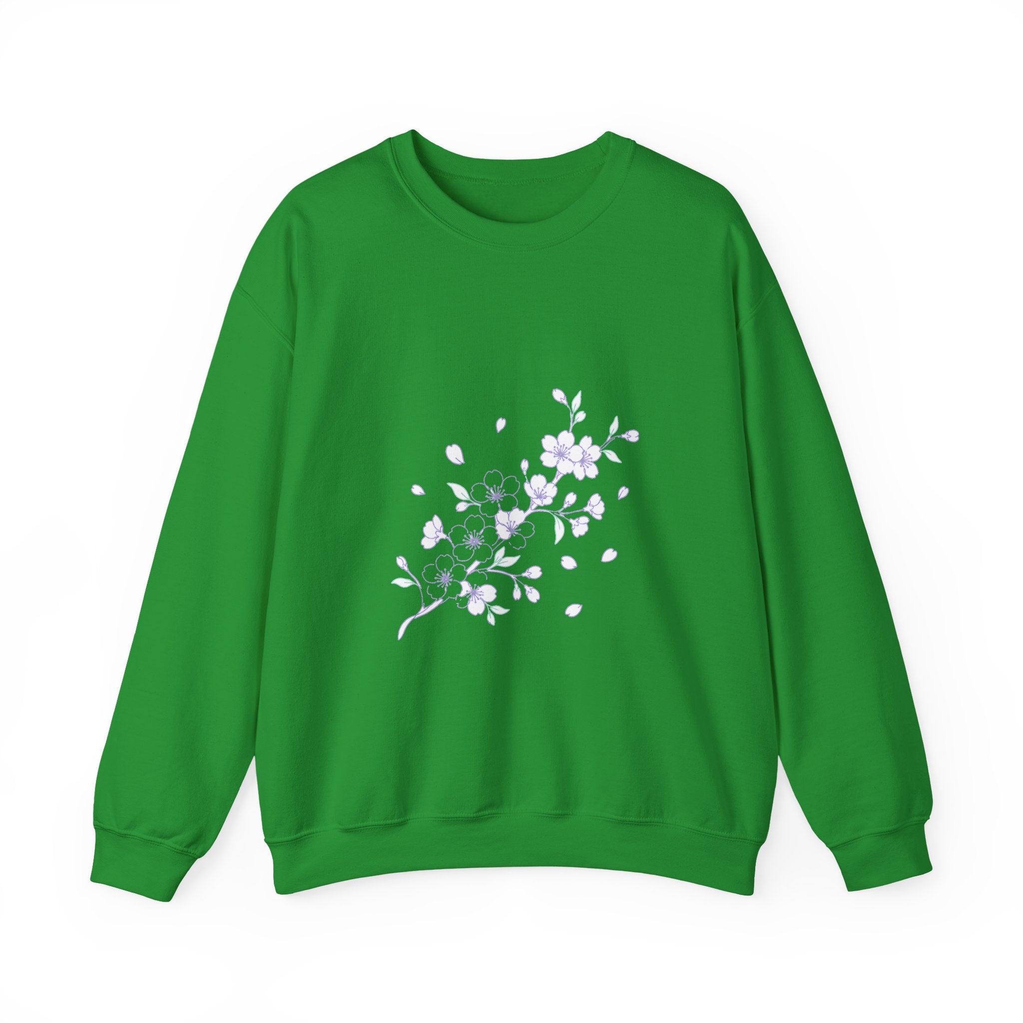 Matching Couple Sweatshirt - Cherry Blossom & Maple Leaf Matching Couple Crewneck Sweatshirt Minimalist Art His Hers Valentine Gift - Design A