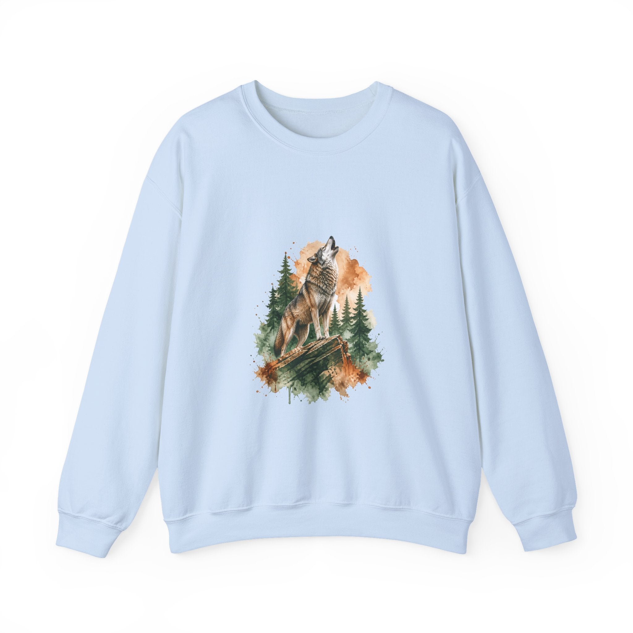 Matching Couple Sweatshirt - Wolf & Dove Matching Couple Crewneck Sweatshirt Watercolor Art His Hers Engagement Gift - Design A