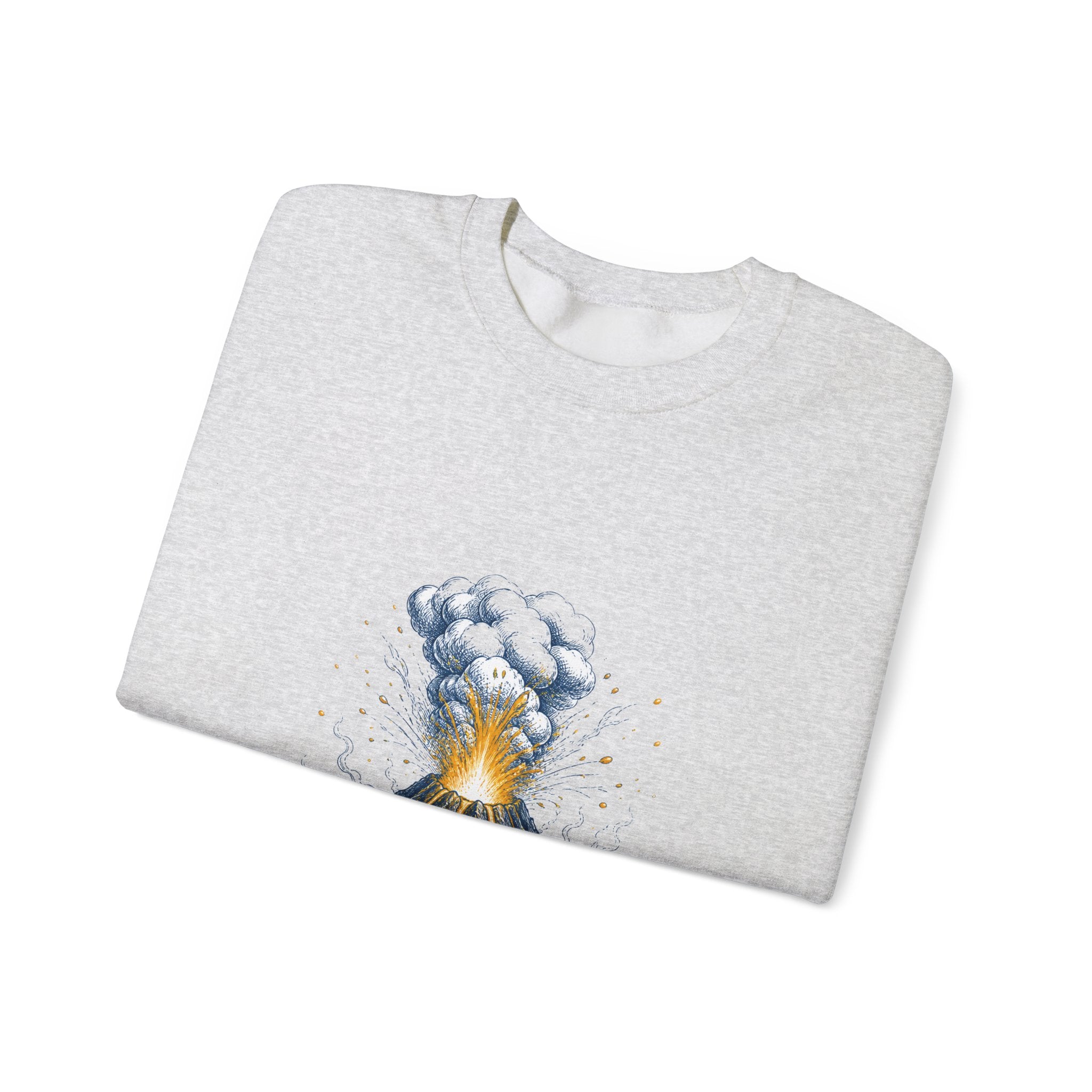 Matching Couple Sweatshirt - Volcano & Glacier Matching Couple Crewneck Sweatshirt Hand-Drawn Art His Hers Best Friend Gift - Design A