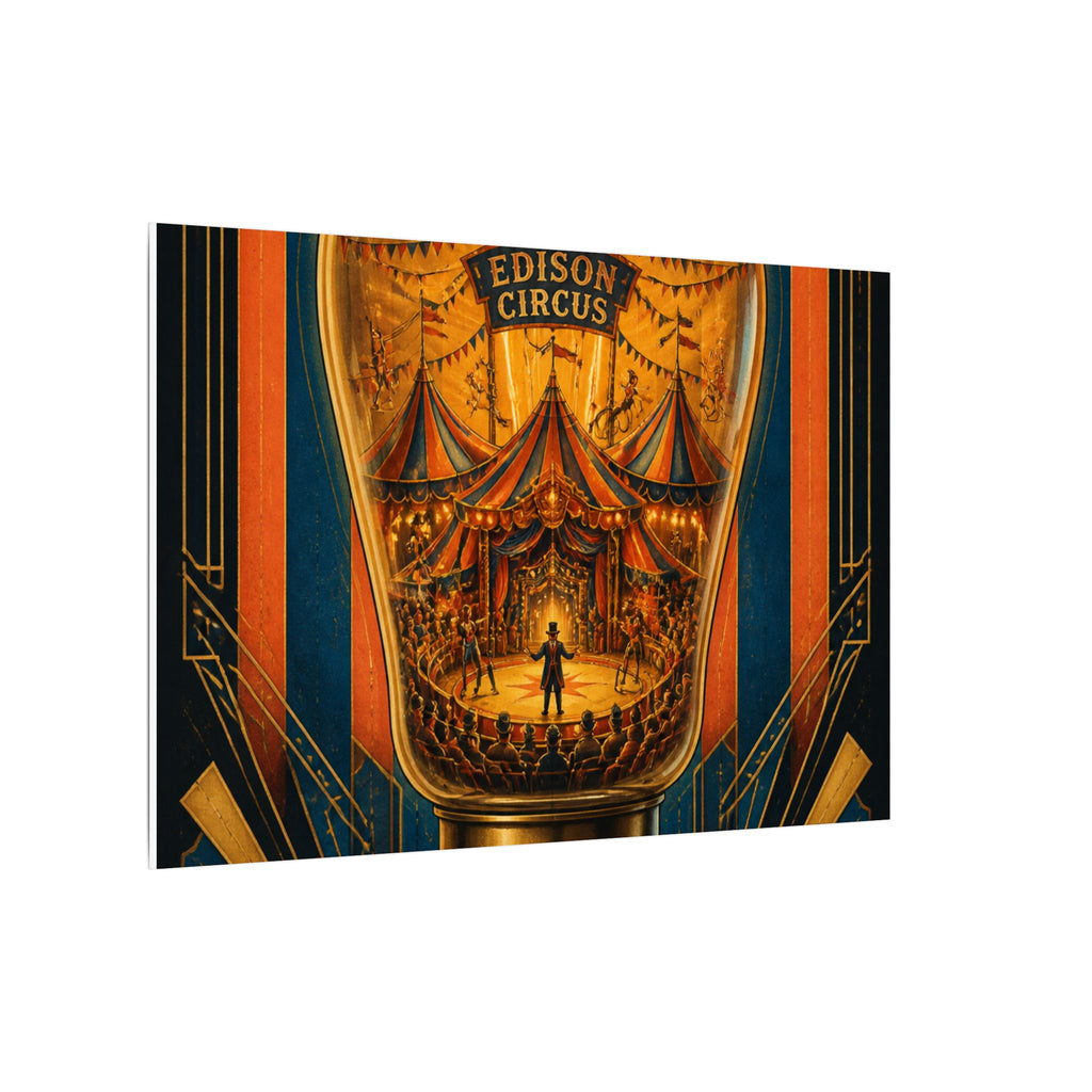 Light Bulb Circus Wall Art Canvas 16×20 Art Deco Entryway Decor Maximalist Print