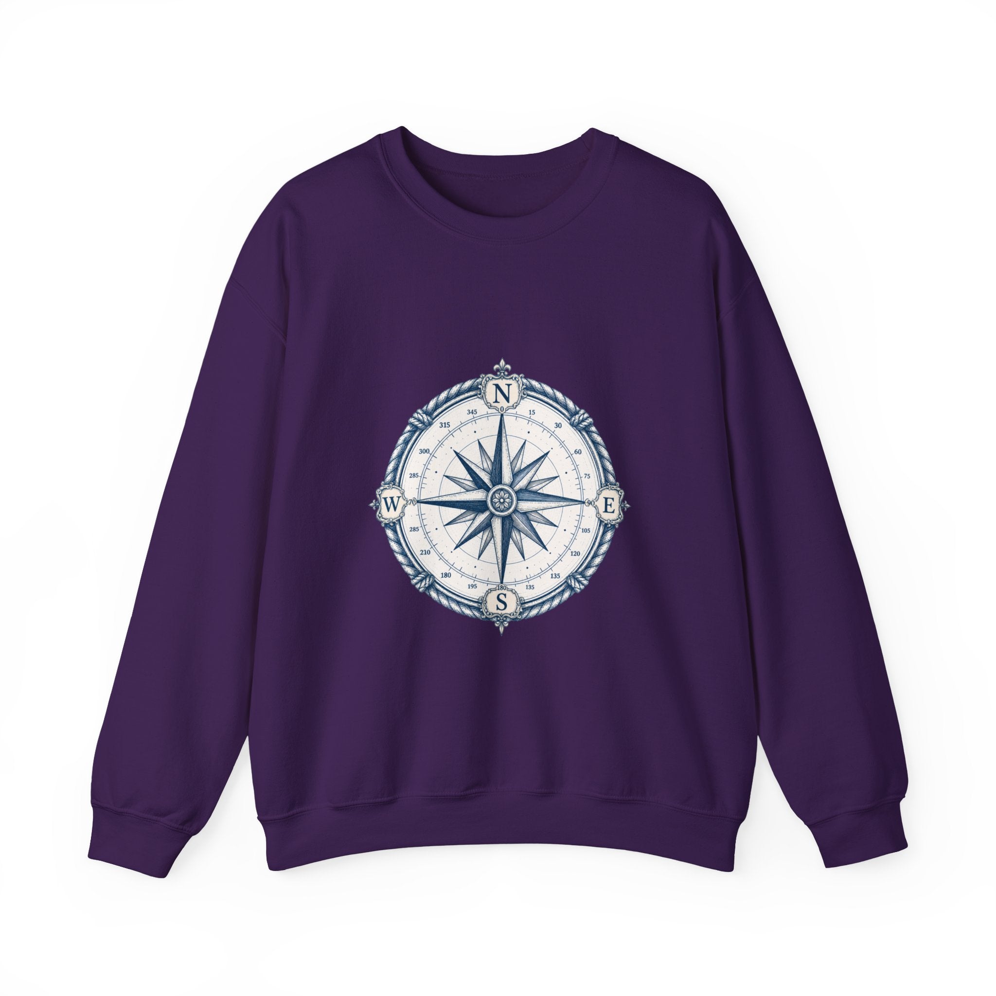Matching Couple Sweatshirt - Compass North & South Matching Couple Crewneck Sweatshirt Hand-Drawn Art His Hers Best Friend Gift - Design A