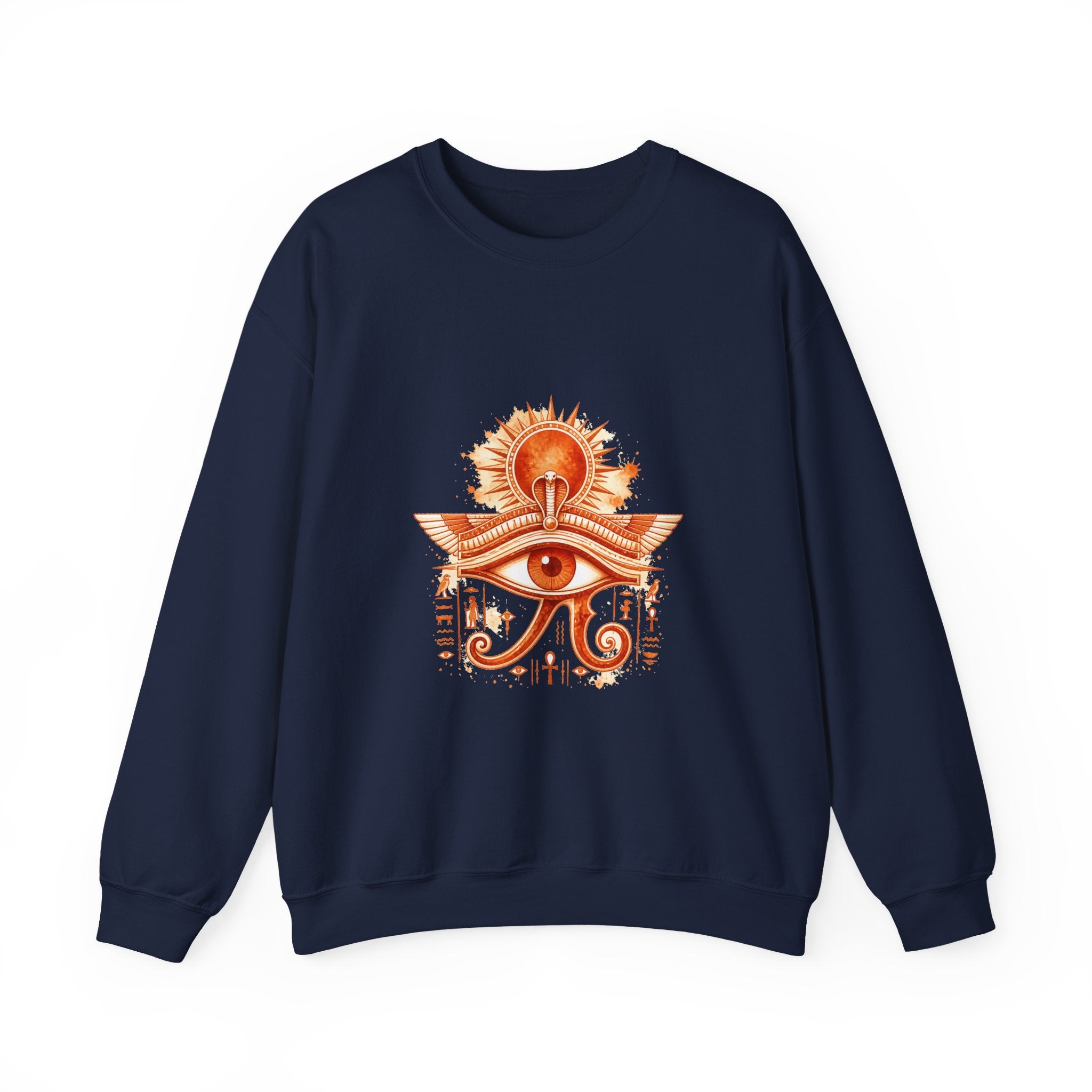 Matching Couple Sweatshirt - Eye of Ra & Horus Matching Couple Premium Fleece Sweatshirt Watercolor Art His Hers Birthday Gift - Design A