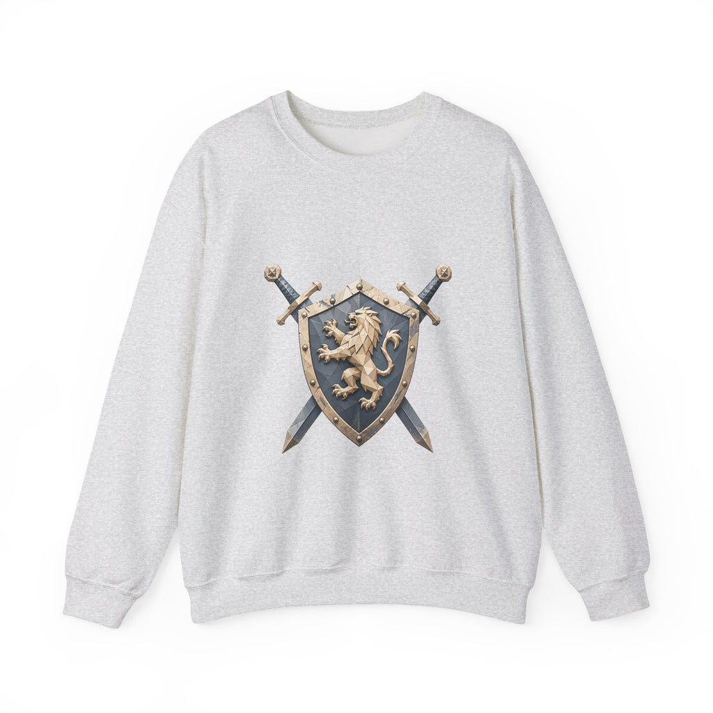 Matching Couple Sweatshirt - Crown & Shield Matching Couple Crewneck Sweatshirt Geometric Art His Hers Couple Gift - Design B