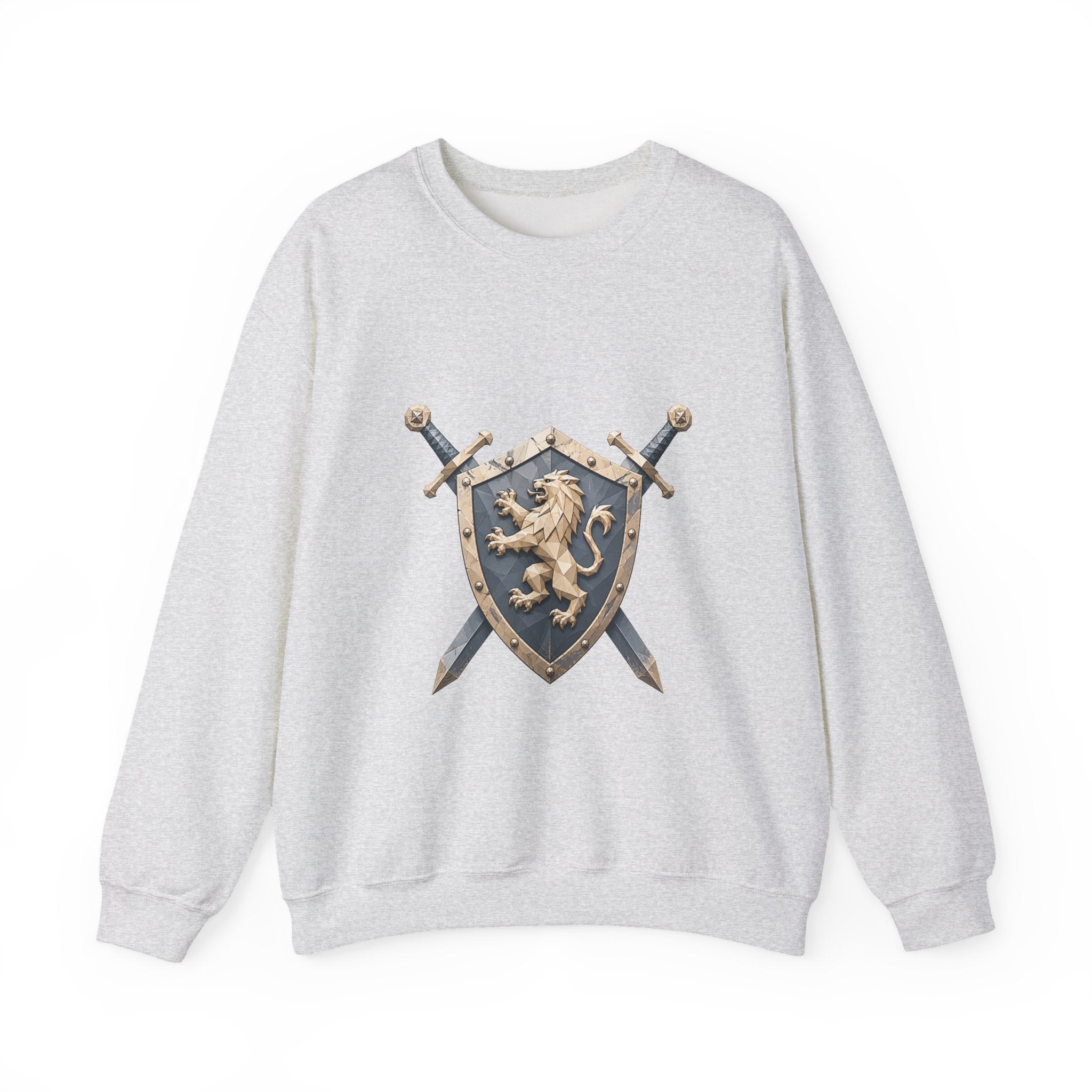 Matching Couple Sweatshirt - Crown & Shield Matching Couple Crewneck Sweatshirt Geometric Art His Hers Couple Gift - Design B