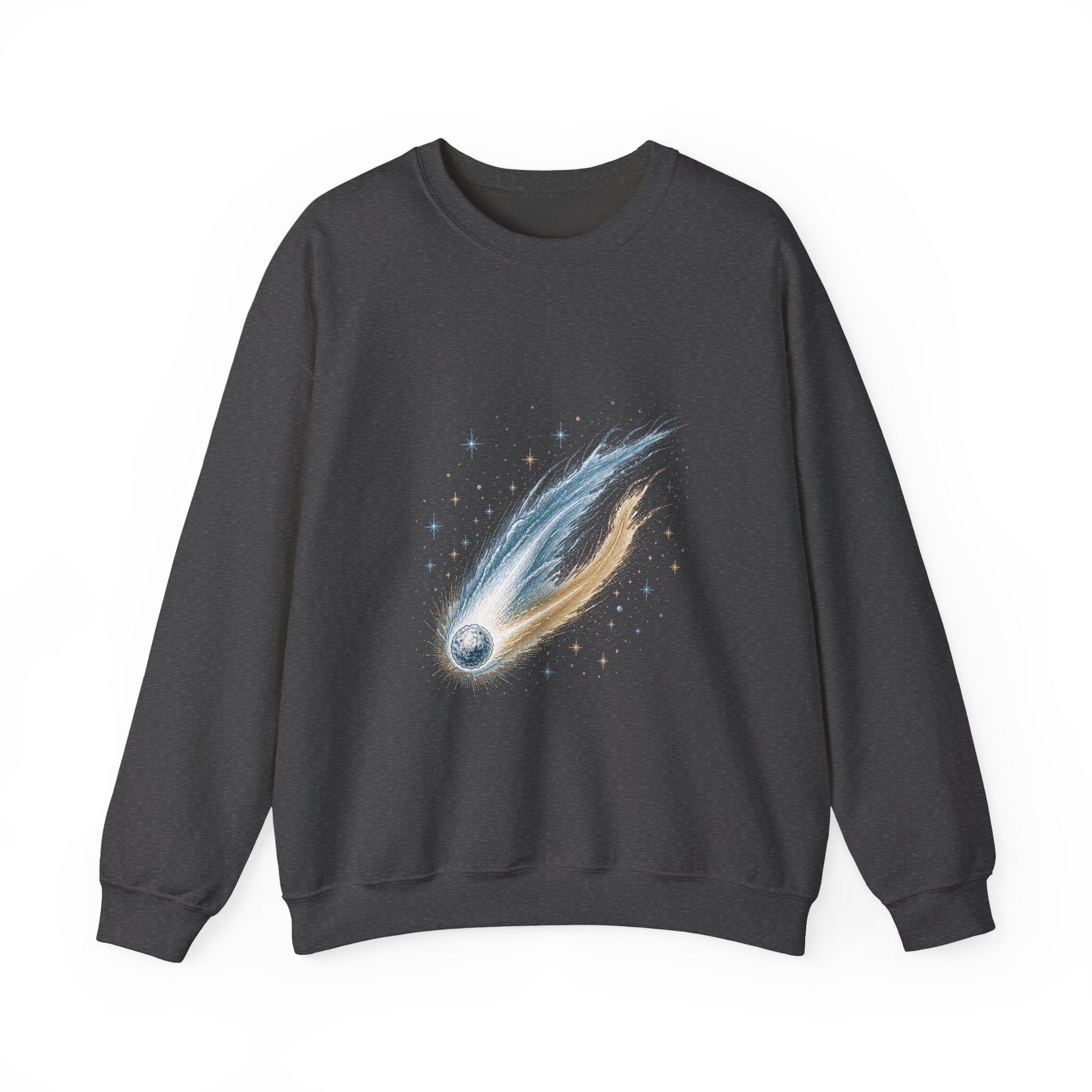 Matching Couple Sweatshirt - Comet & Asteroid Matching Couple Premium Fleece Sweatshirt Hand-Drawn Art His Hers Anniversary Gift - Design A