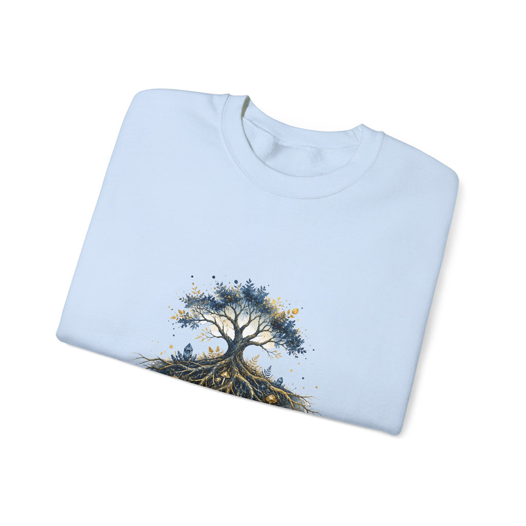 Matching Couple Sweatshirt - Ancient Oak & Deep Roots Matching Couple Premium Fleece Sweatshirt Watercolor Art His Hers Birthday Gift - Design B