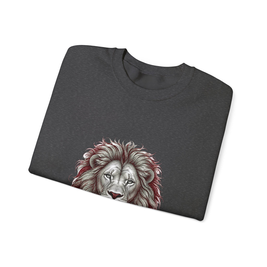 Matching Couple Sweatshirt - Lion & Lamb Matching Couple Crewneck Sweatshirt Hand-Drawn Art His Hers Best Friend Gift - Design A