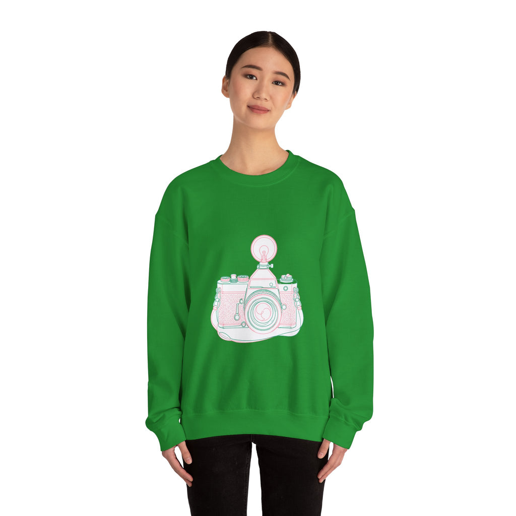 Matching Couple Sweatshirt - Camera & Film Matching Couple Crewneck Sweatshirt Minimalist Art His Hers Valentine Gift - Design A