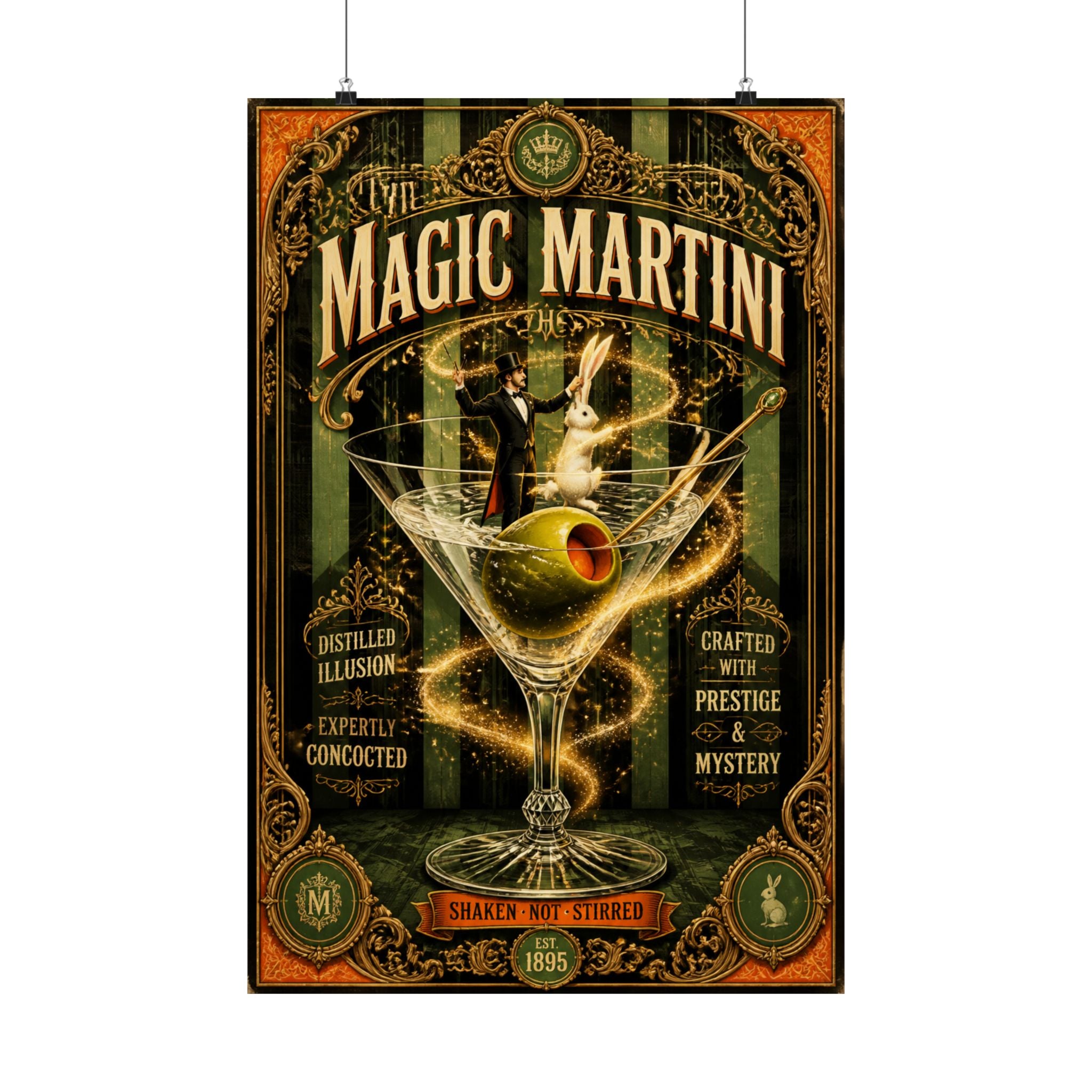 Martini Magician Wall Art Poster 24×36 Baroque Studio Decor Maximalist Print
