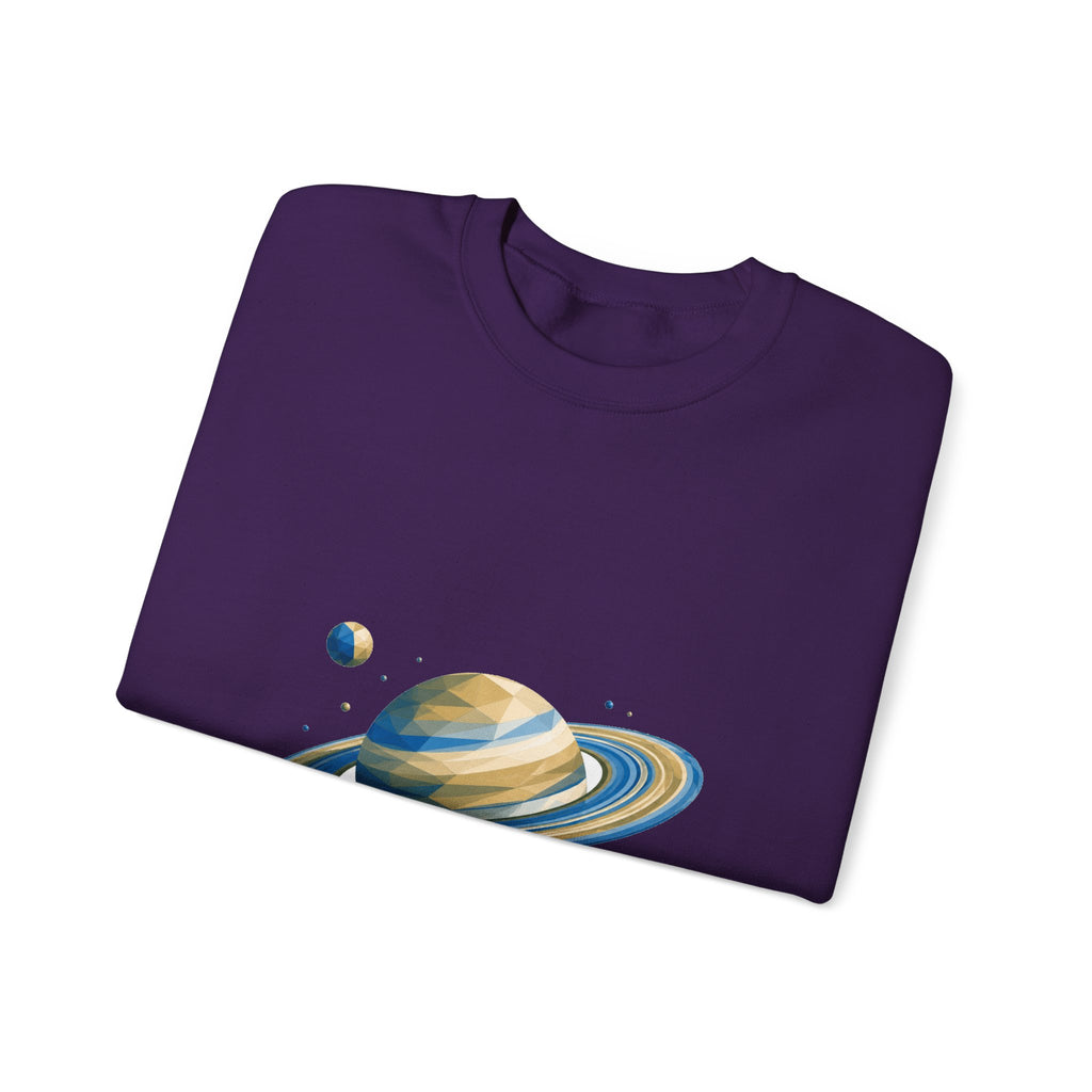 Matching Couple Sweatshirt - Saturn & Jupiter Matching Couple Premium Fleece Sweatshirt Geometric Art His Hers Love Gift - Design A