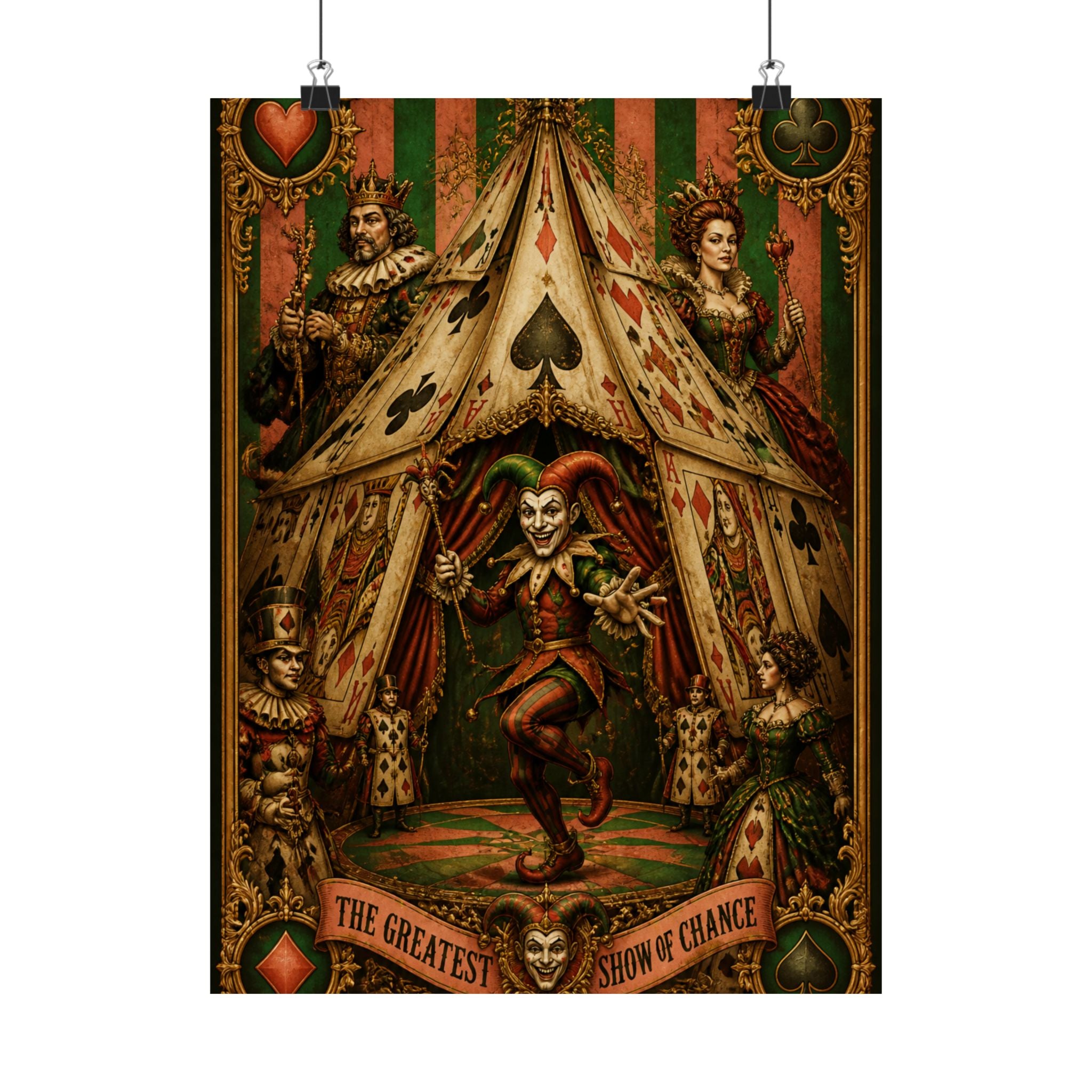 Playing Cards Tent Wall Art Poster 18×24 Baroque Home Office Decor Maximalist Print