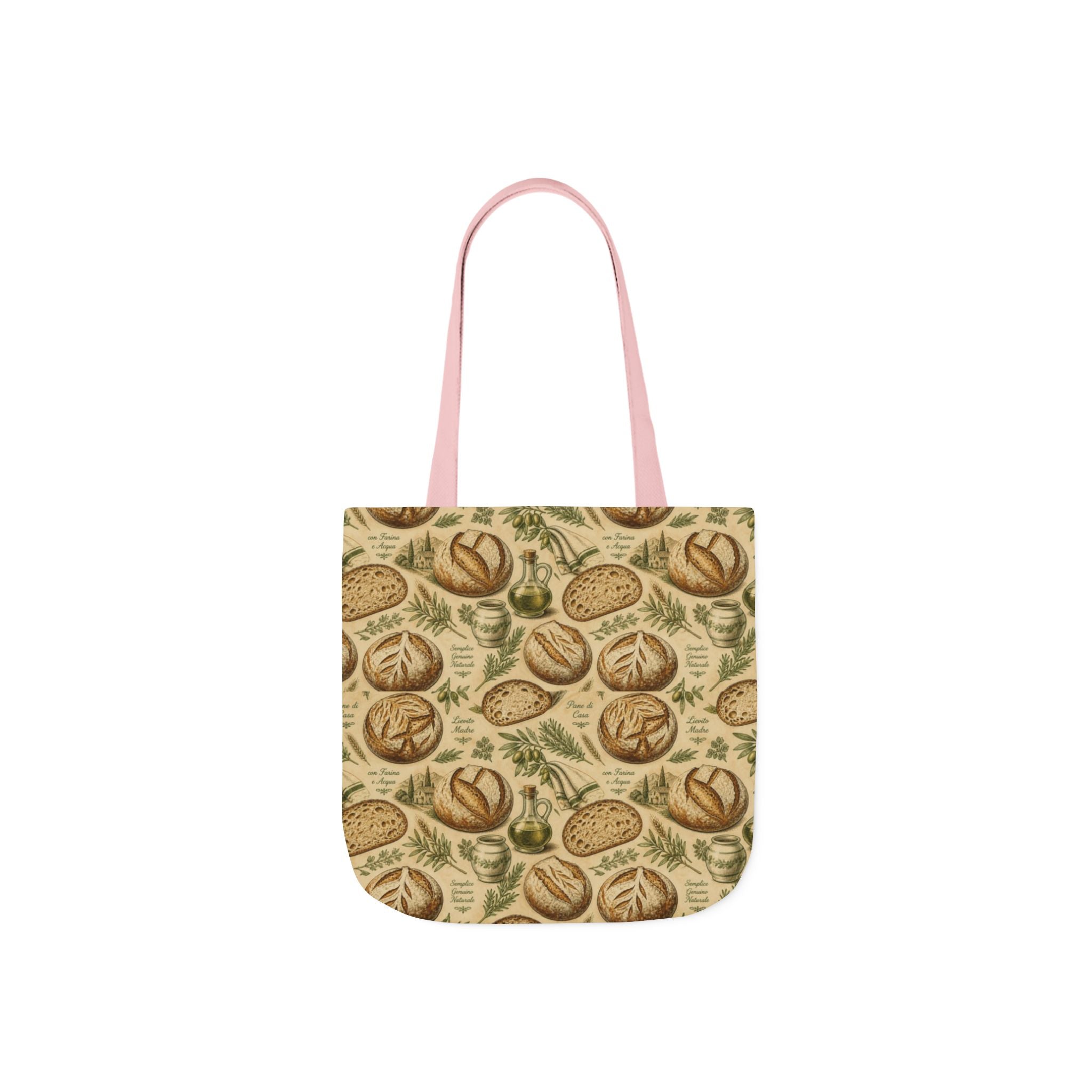 Rustic Sourdough Bread Canvas Tote Bag Mediterranean Kitchen Botanical Design Italian Cottagecore Gift
