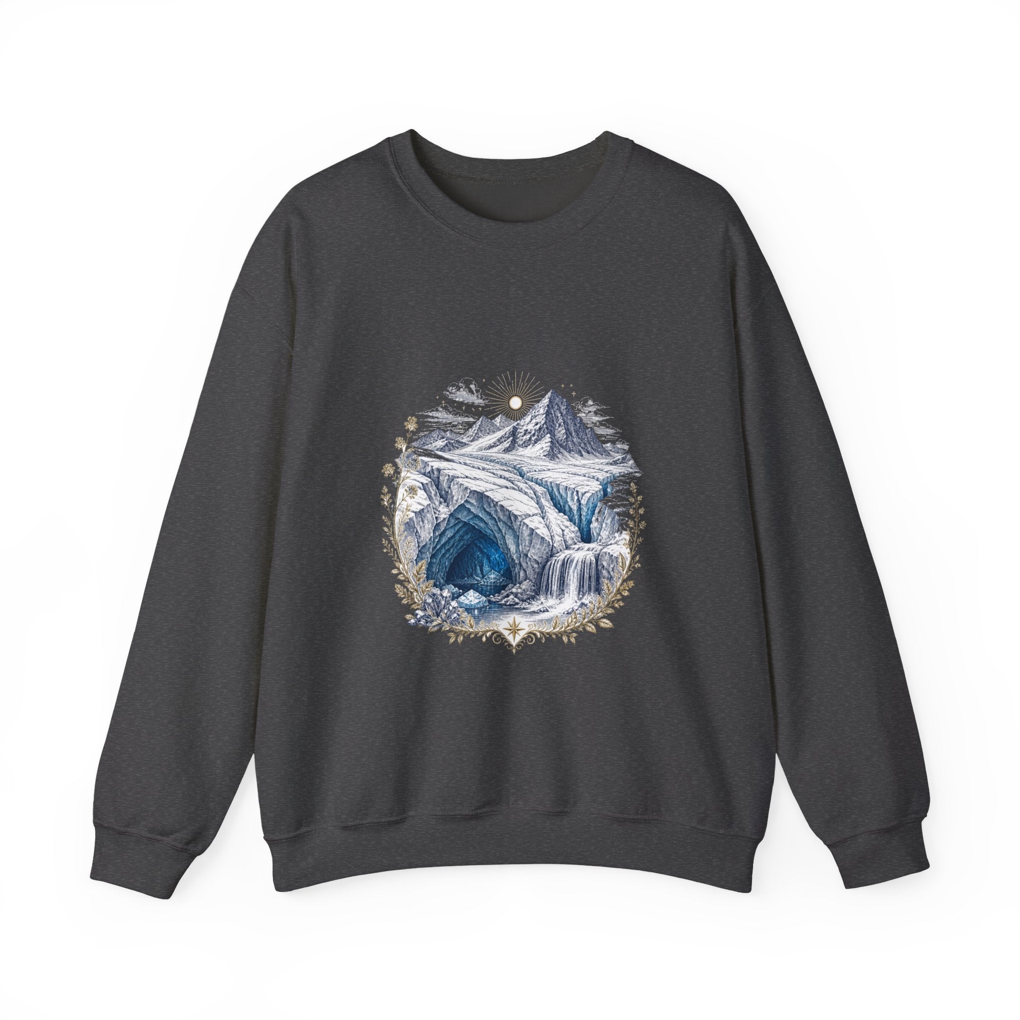Matching Couple Sweatshirt - Volcano & Glacier Matching Couple Comfort Colors Crew Vintage Art His Hers Honeymoon Gift - Design B