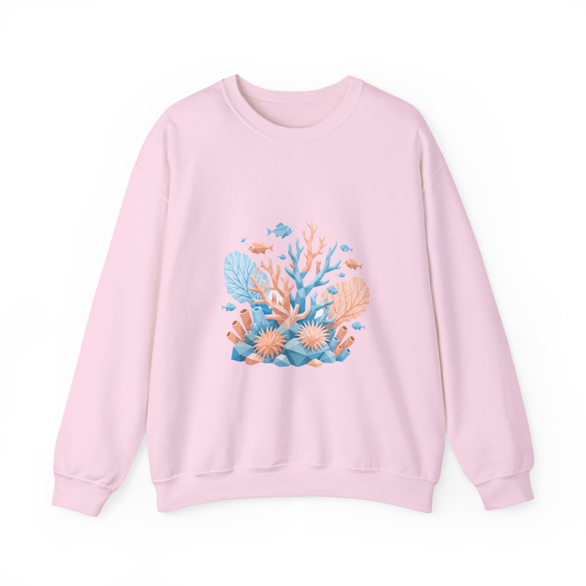 Matching Couple Sweatshirt - Coral Reef & Deep Sea Matching Couple Crewneck Sweatshirt Geometric Art His Hers Couple Gift - Design A