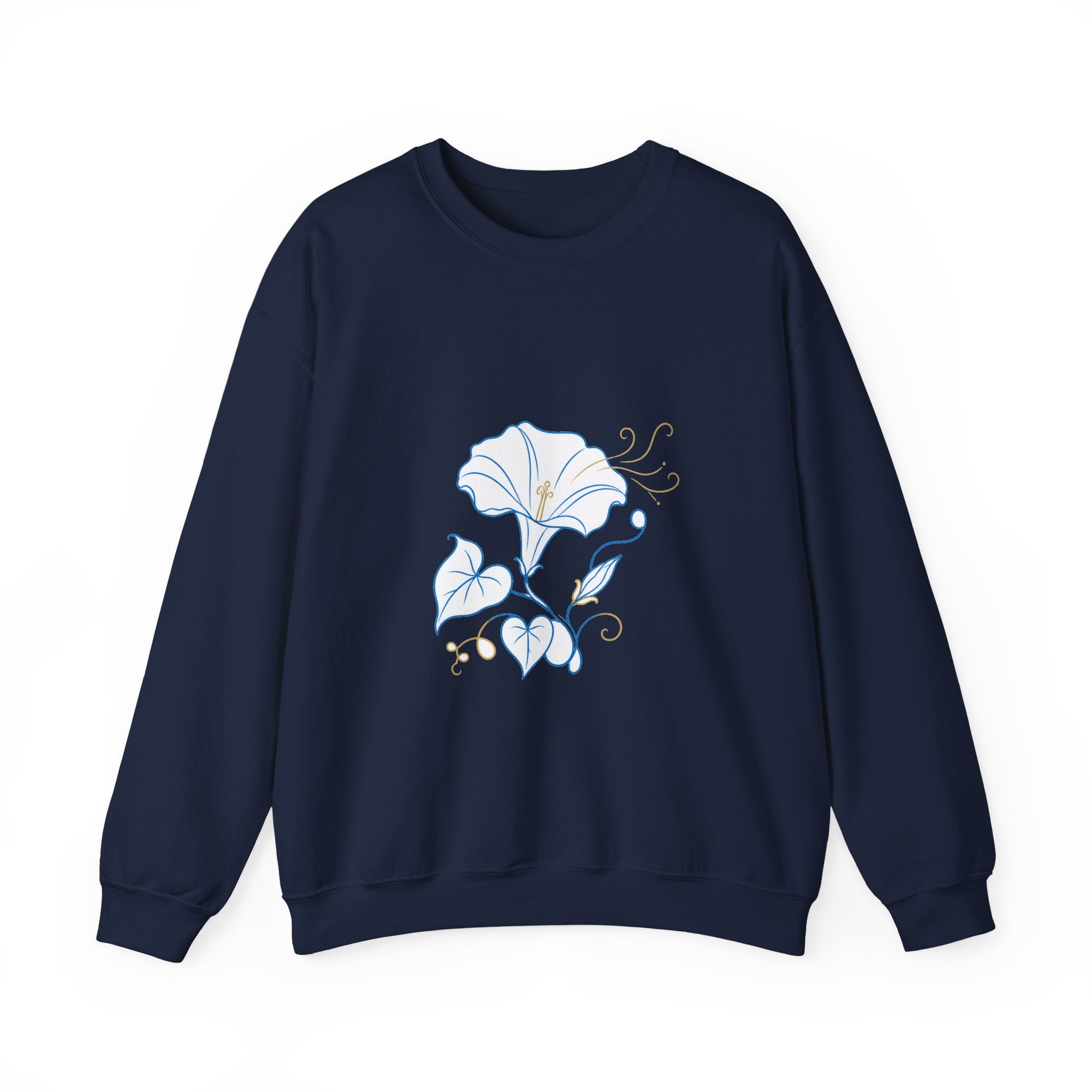 Matching Couple Sweatshirt - Sunflower & Moonflower Matching Couple Crewneck Sweatshirt Minimalist Art His Hers Valentine Gift - Design B
