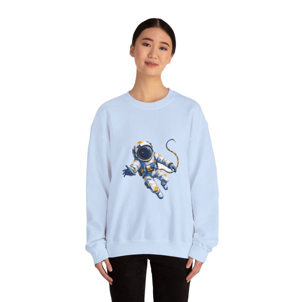 Matching Couple Sweatshirt - Astronaut & Planet Matching Couple Comfort Colors Crew Geometric Art His Hers Love Gift - Design A
