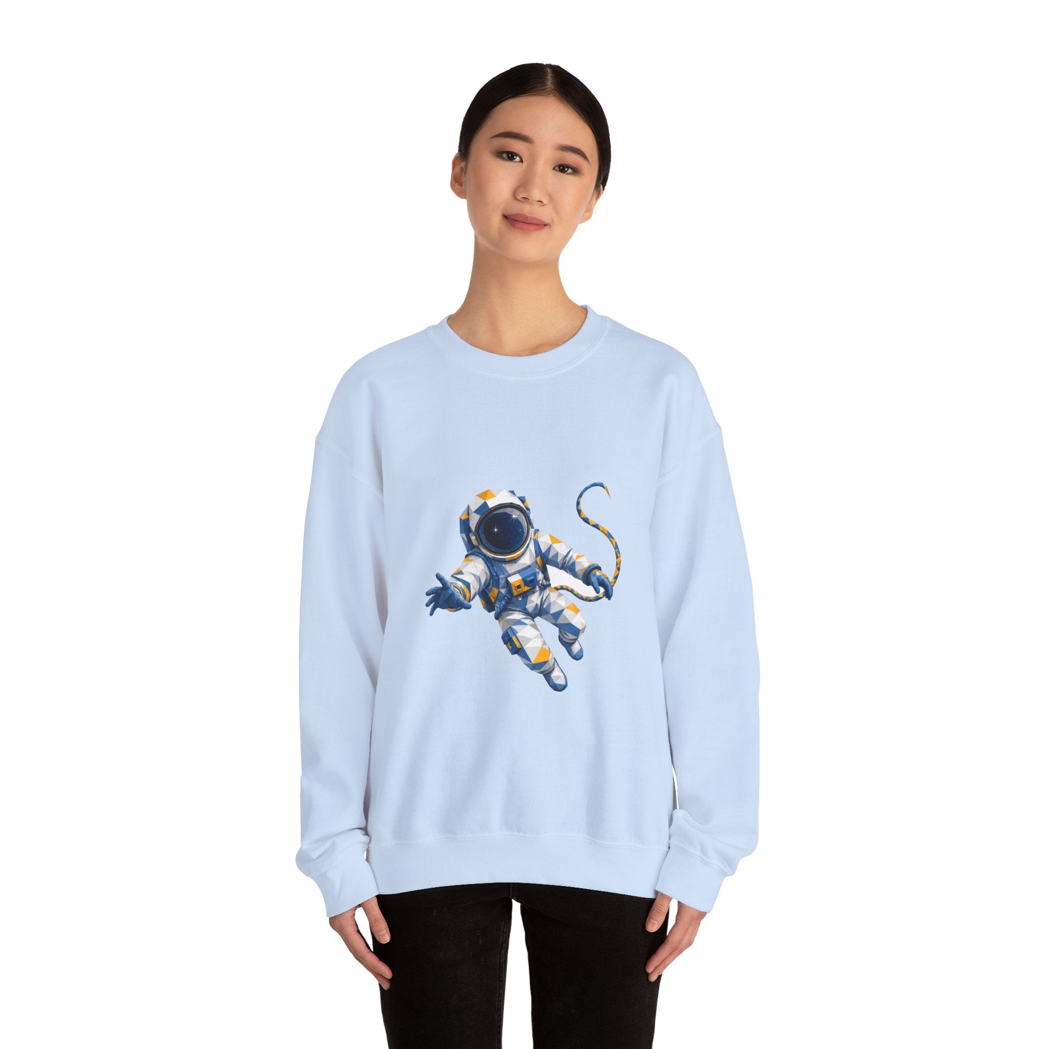 Matching Couple Sweatshirt - Astronaut & Planet Matching Couple Comfort Colors Crew Geometric Art His Hers Love Gift - Design A