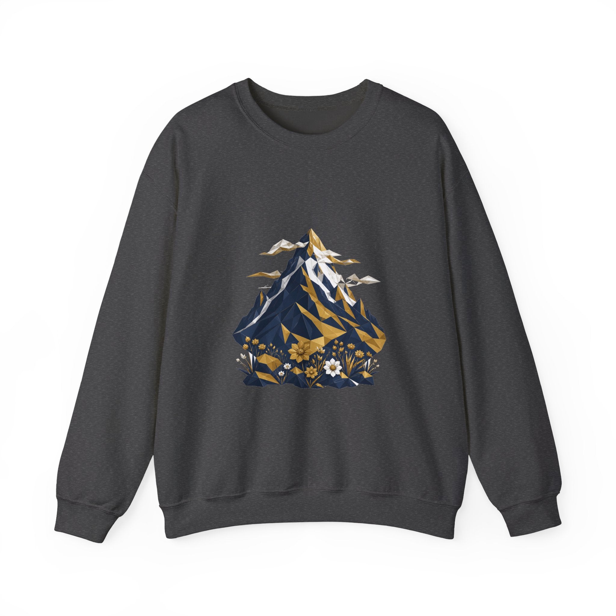 Matching Couple Sweatshirt - Mountain & Ocean Matching Couple Crewneck Sweatshirt Geometric Art His Hers Couple Gift - Design A
