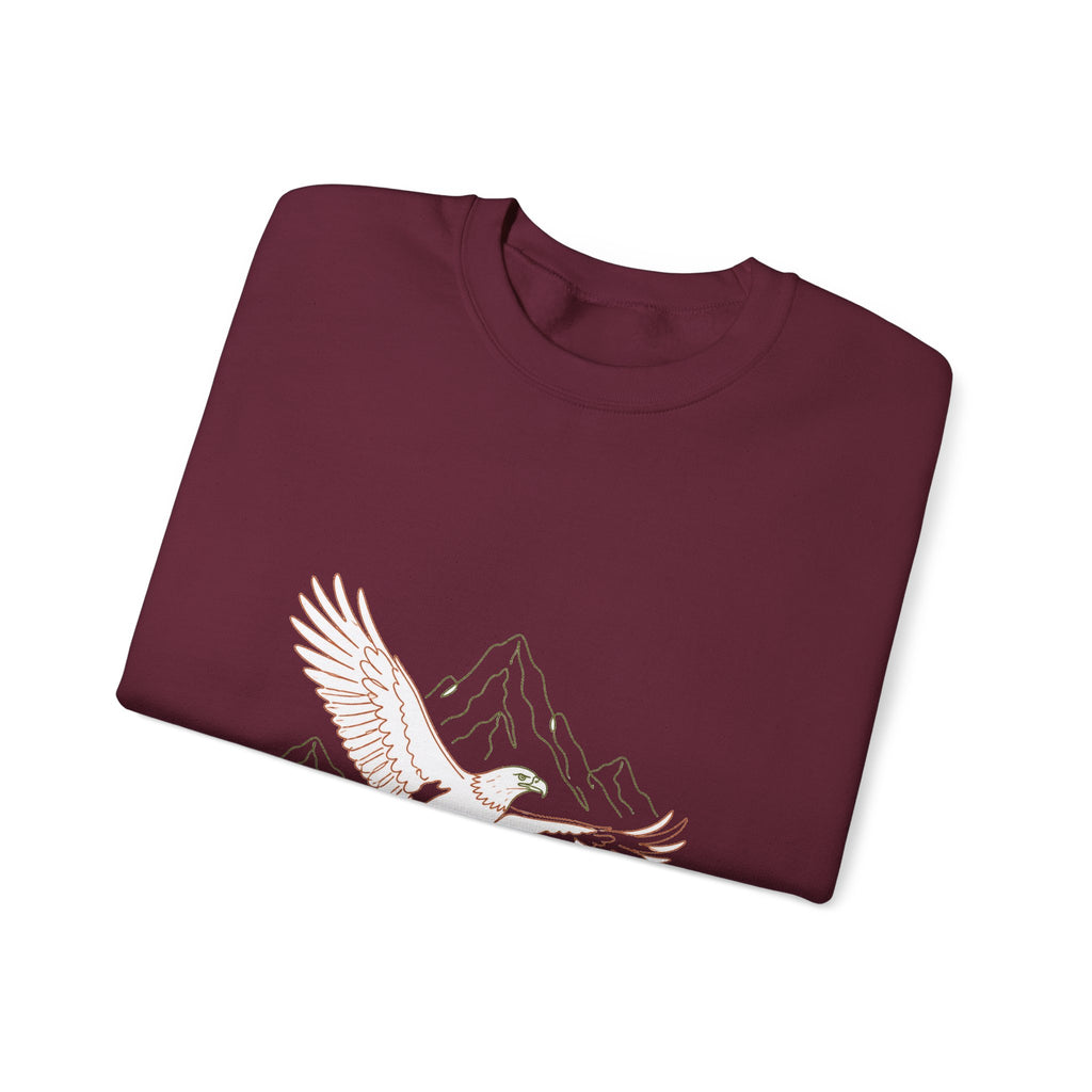 Matching Couple Sweatshirt - Eagle & Whale Matching Couple Premium Fleece Sweatshirt Minimalist Art His Hers Christmas Gift - Design A