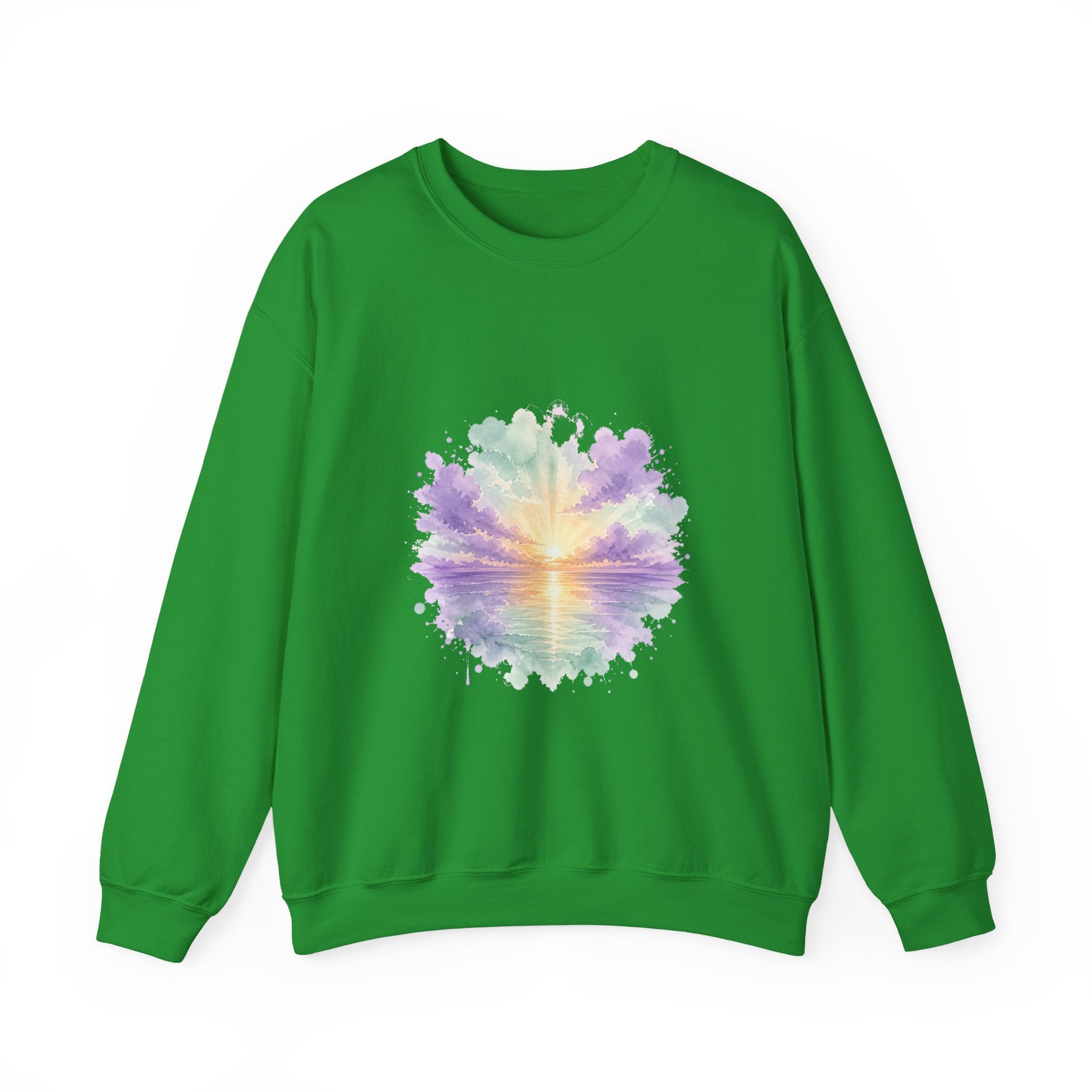 Matching Couple Sweatshirt - Sunrise & Sunset Matching Couple Comfort Colors Crew Watercolor Art His Hers Birthday Gift - Design A