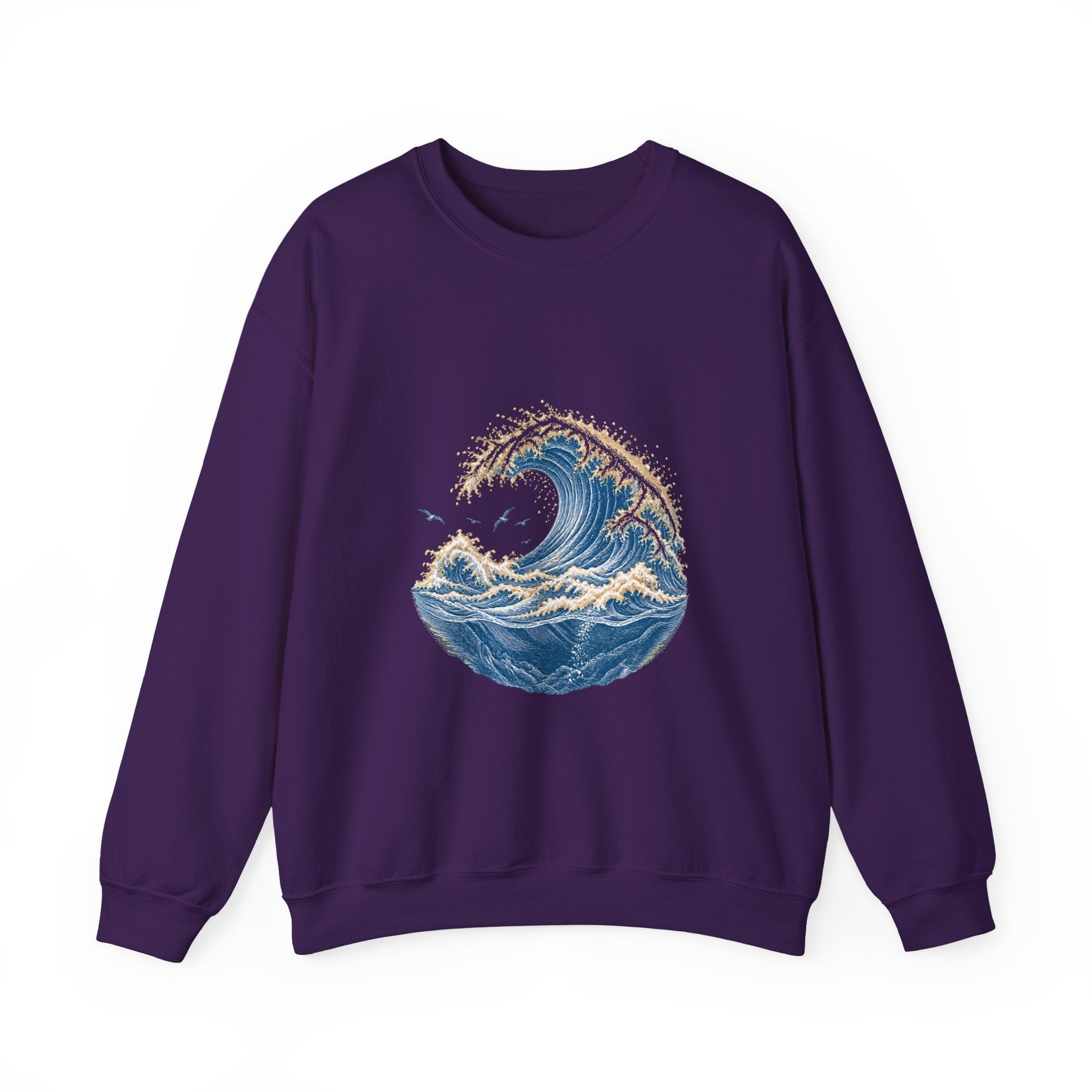 Matching Couple Sweatshirt - Mountain & Ocean Matching Couple Comfort Colors Crew Vintage Art His Hers Honeymoon Gift - Design B
