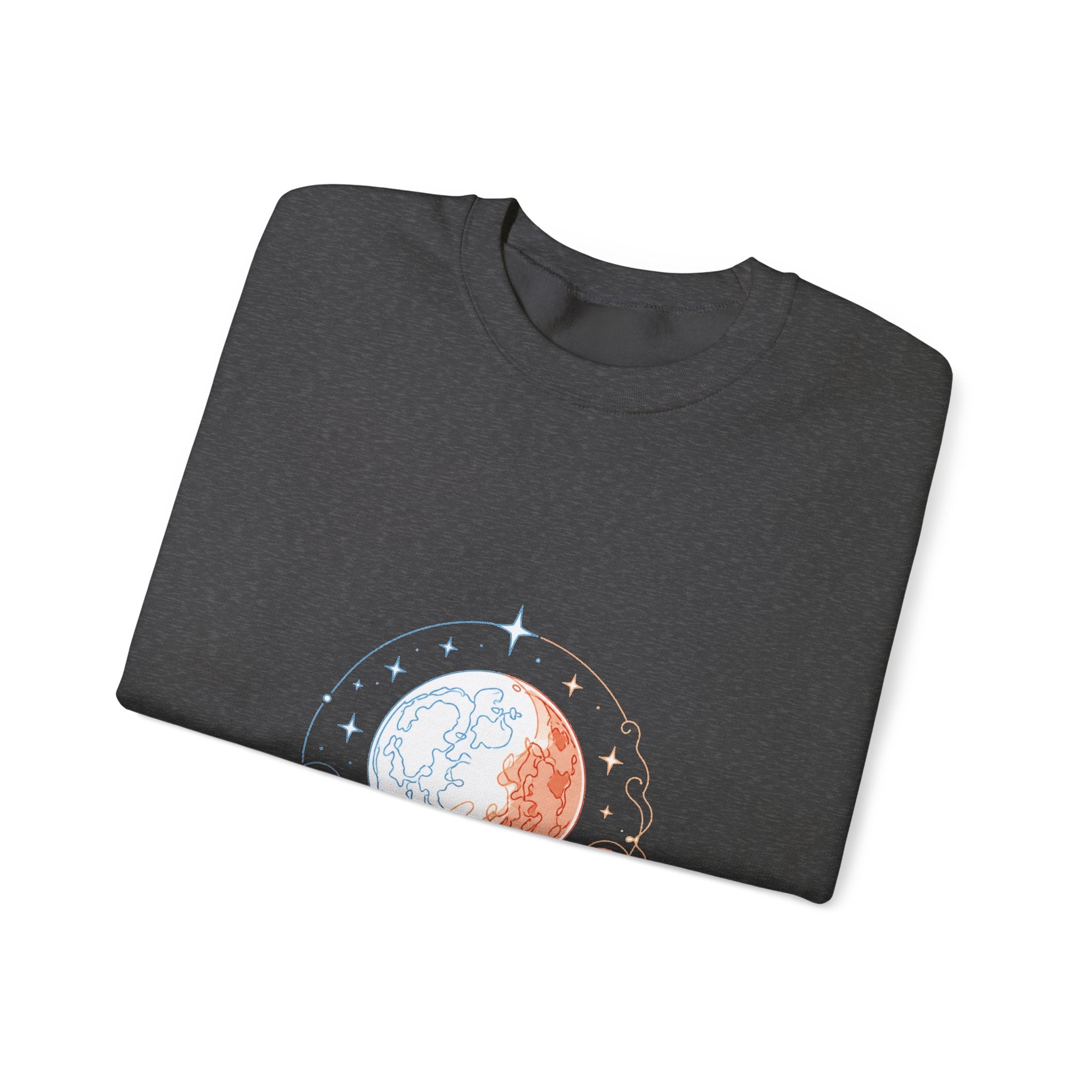 Matching Couple Sweatshirt - Solar & Lunar Eclipse Matching Couple Crewneck Sweatshirt Minimalist Art His Hers Valentine Gift - Design B