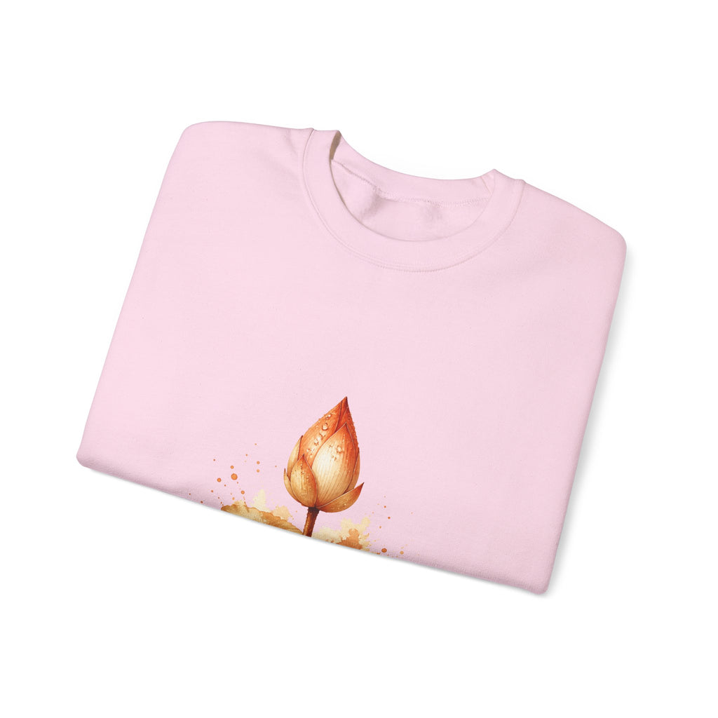 Matching Couple Sweatshirt - Open & Closed Lotus Matching Couple Comfort Colors Crew Watercolor Art His Hers Birthday Gift - Design B