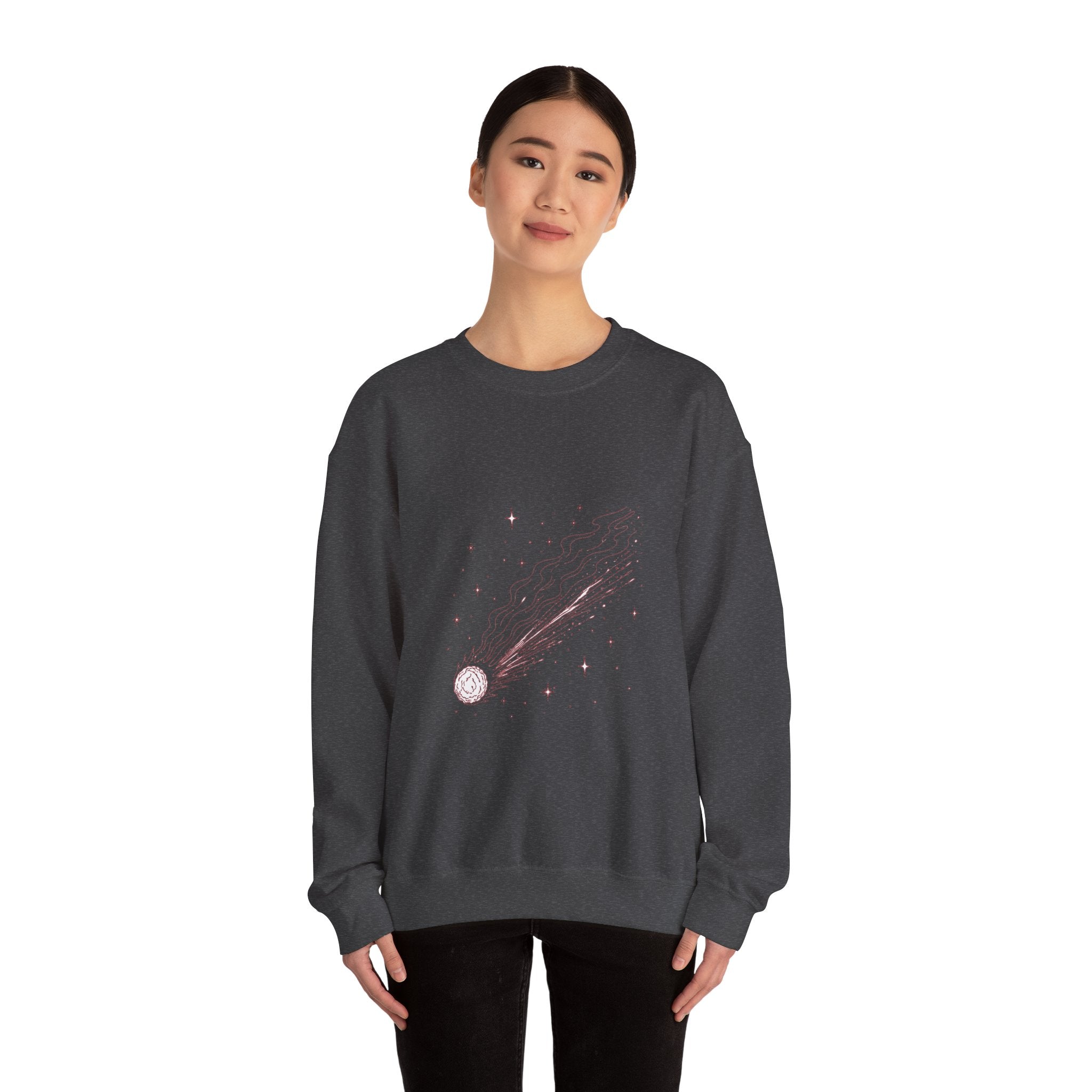 Matching Couple Sweatshirt - Comet & Asteroid Matching Couple Comfort Colors Crew Minimalist Art His Hers Christmas Gift - Design A
