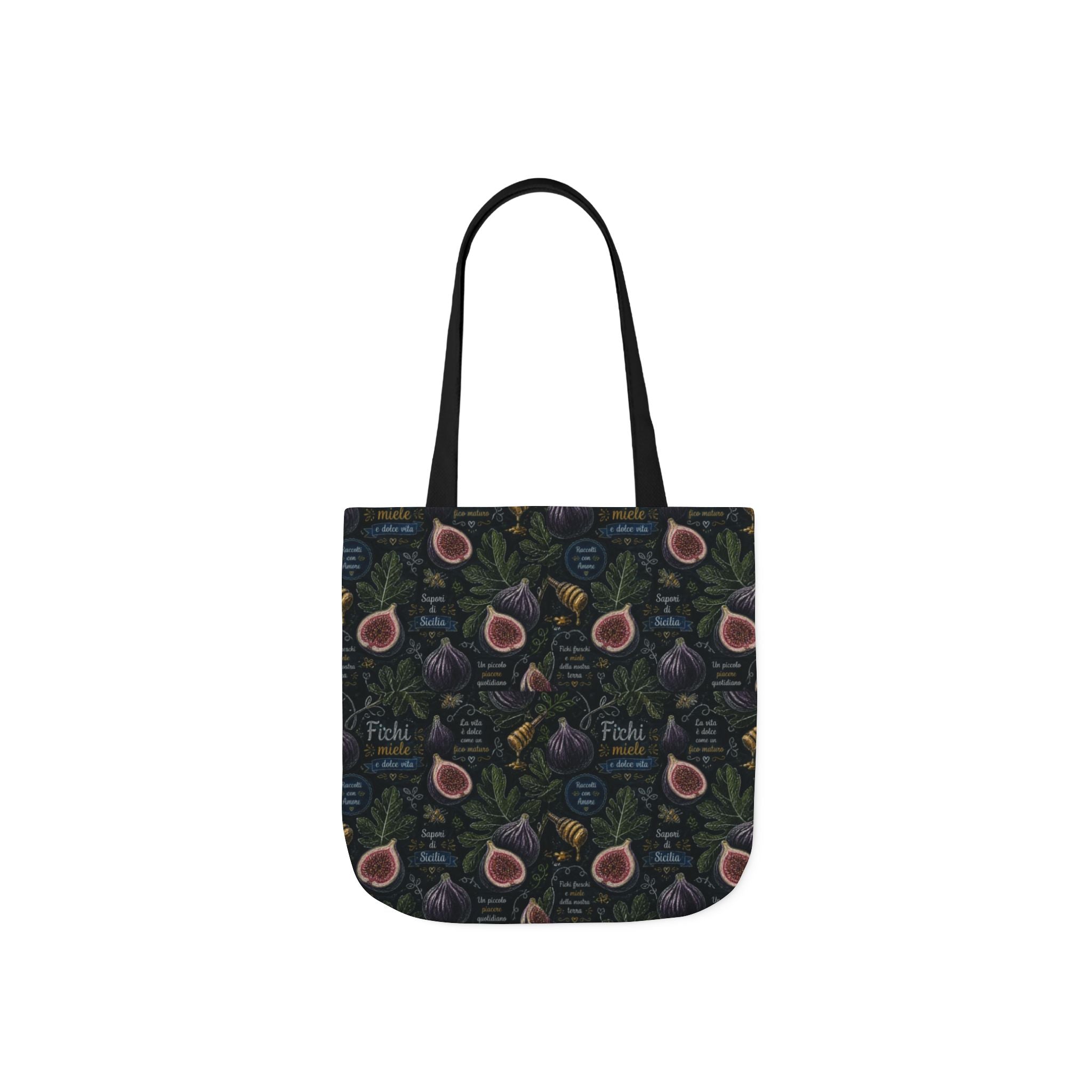 Ripe Figs Canvas Tote Bag Mediterranean Kitchen Chalk Art Design Italian Cottagecore Gift