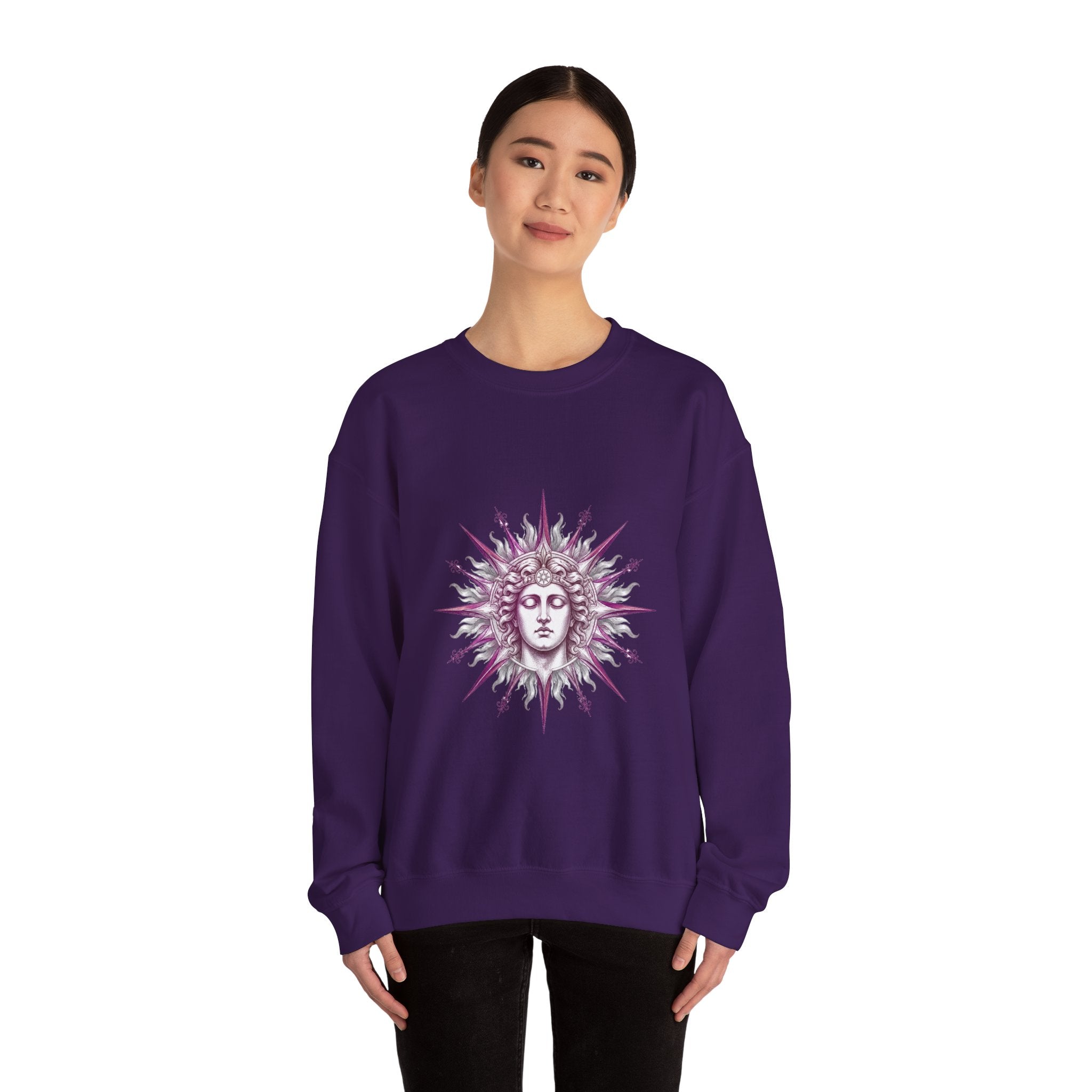 Matching Couple Sweatshirt - Helios & Selene Matching Couple Comfort Colors Crew Hand-Drawn Art His Hers Anniversary Gift - Design A