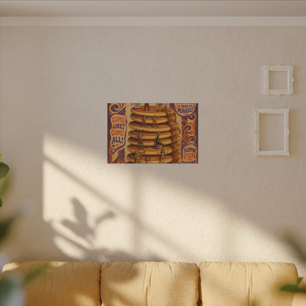 Pancake Stack Platform Wall Art Canvas 24×36 Psychedelic Dining Room Decor Maximalist Print