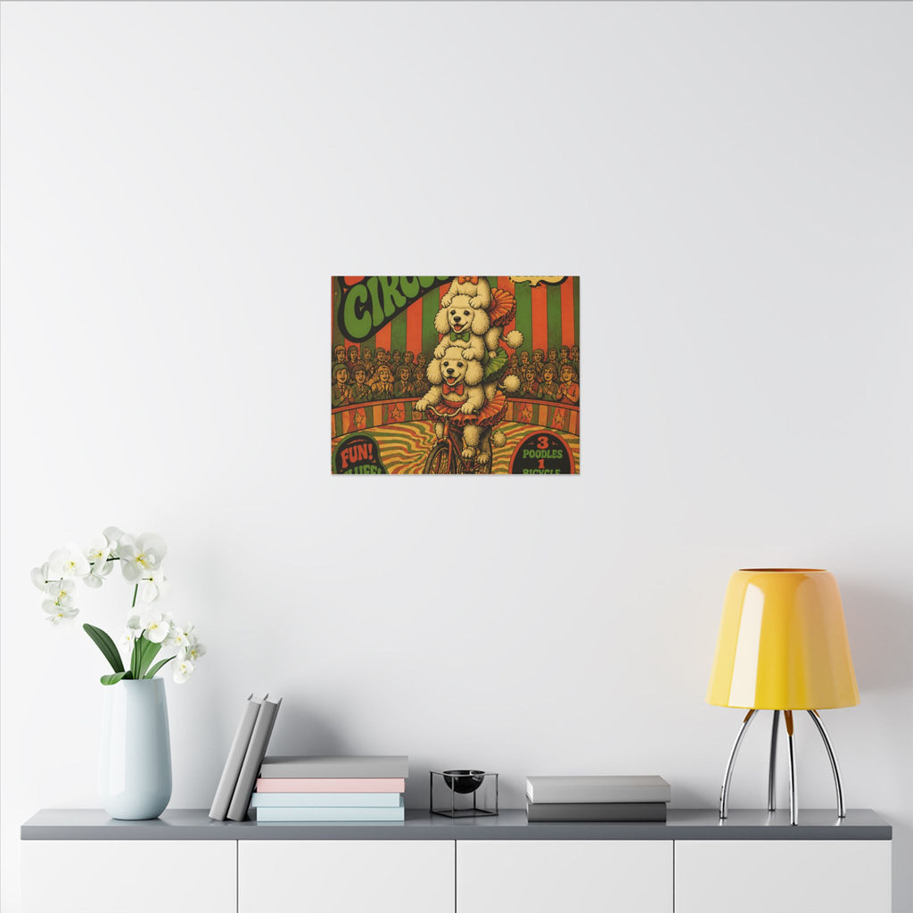Poodle Stack Bicycle Wall Art Canvas 24×36 Psychedelic Dining Room Decor Maximalist Print