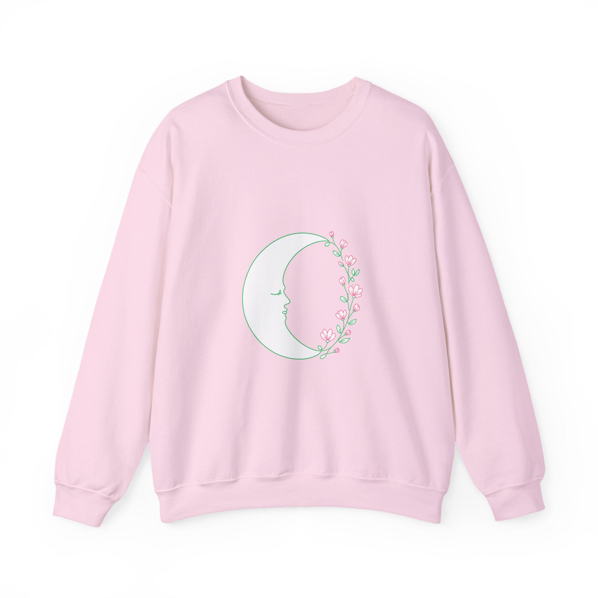 Matching Couple Sweatshirt - Waxing & Waning Moon Matching Couple Crewneck Sweatshirt Minimalist Art His Hers Valentine Gift - Design A