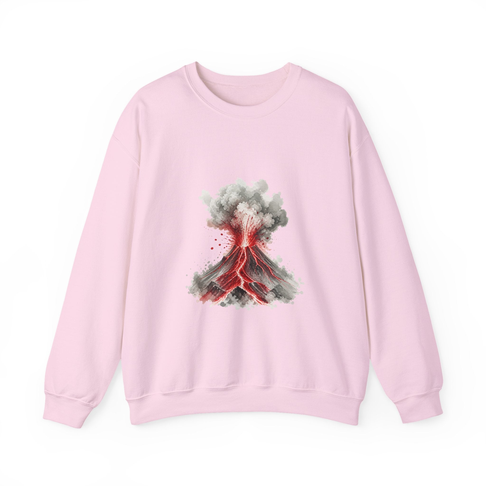 Matching Couple Sweatshirt - Volcano & Glacier Matching Couple Premium Fleece Sweatshirt Watercolor Art His Hers Birthday Gift - Design A