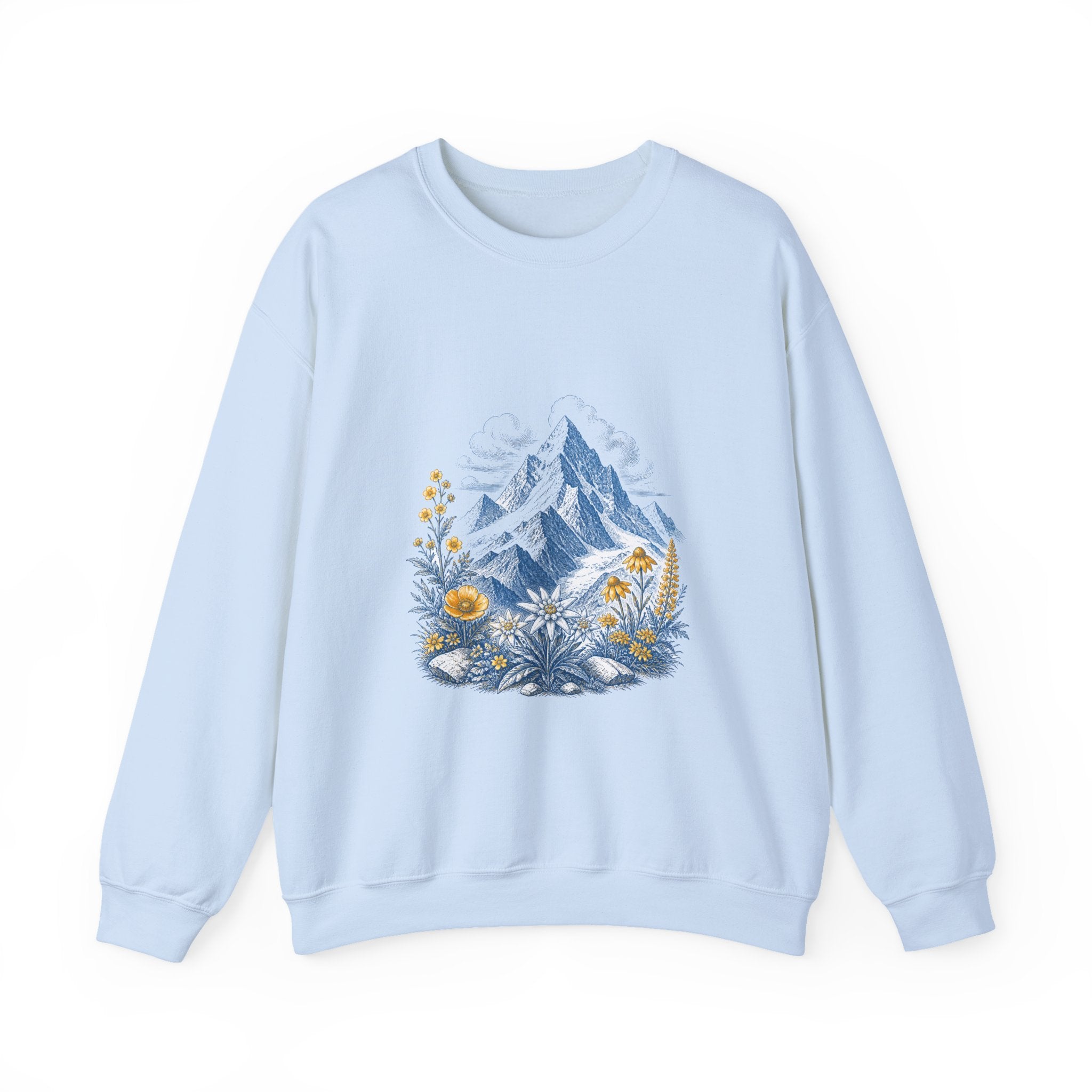 Matching Couple Sweatshirt - Mountain & Ocean Matching Couple Premium Fleece Sweatshirt Vintage Art His Hers Honeymoon Gift - Design A