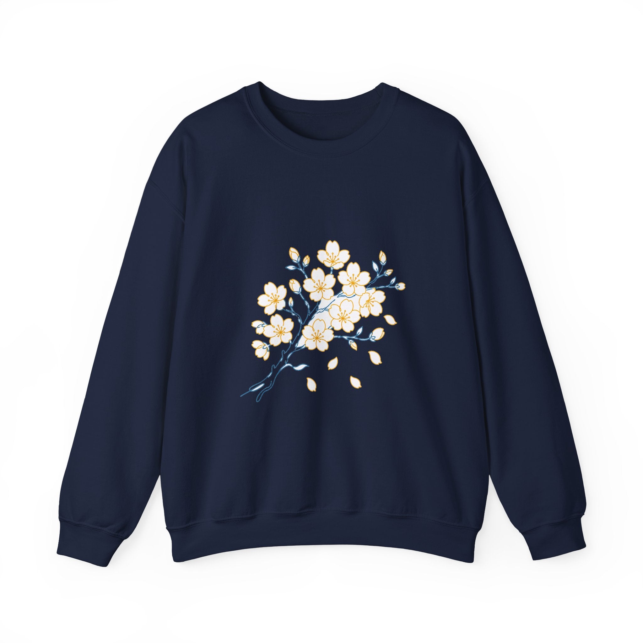Matching Couple Sweatshirt - Cherry Blossom & Maple Leaf Matching Couple Comfort Colors Crew Minimalist Art His Hers Christmas Gift - Design A