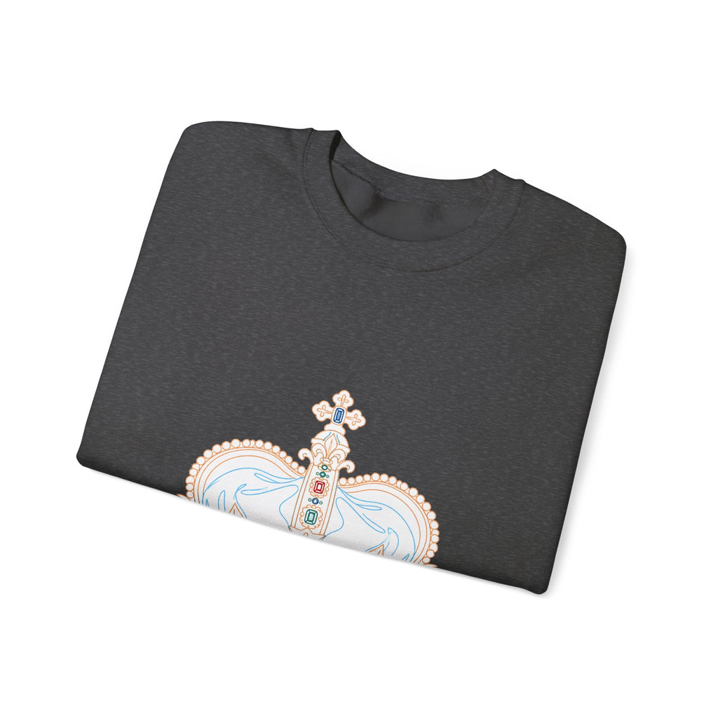 Matching Couple Sweatshirt - Crown & Shield Matching Couple Comfort Colors Crew Minimalist Art His Hers Christmas Gift - Design A