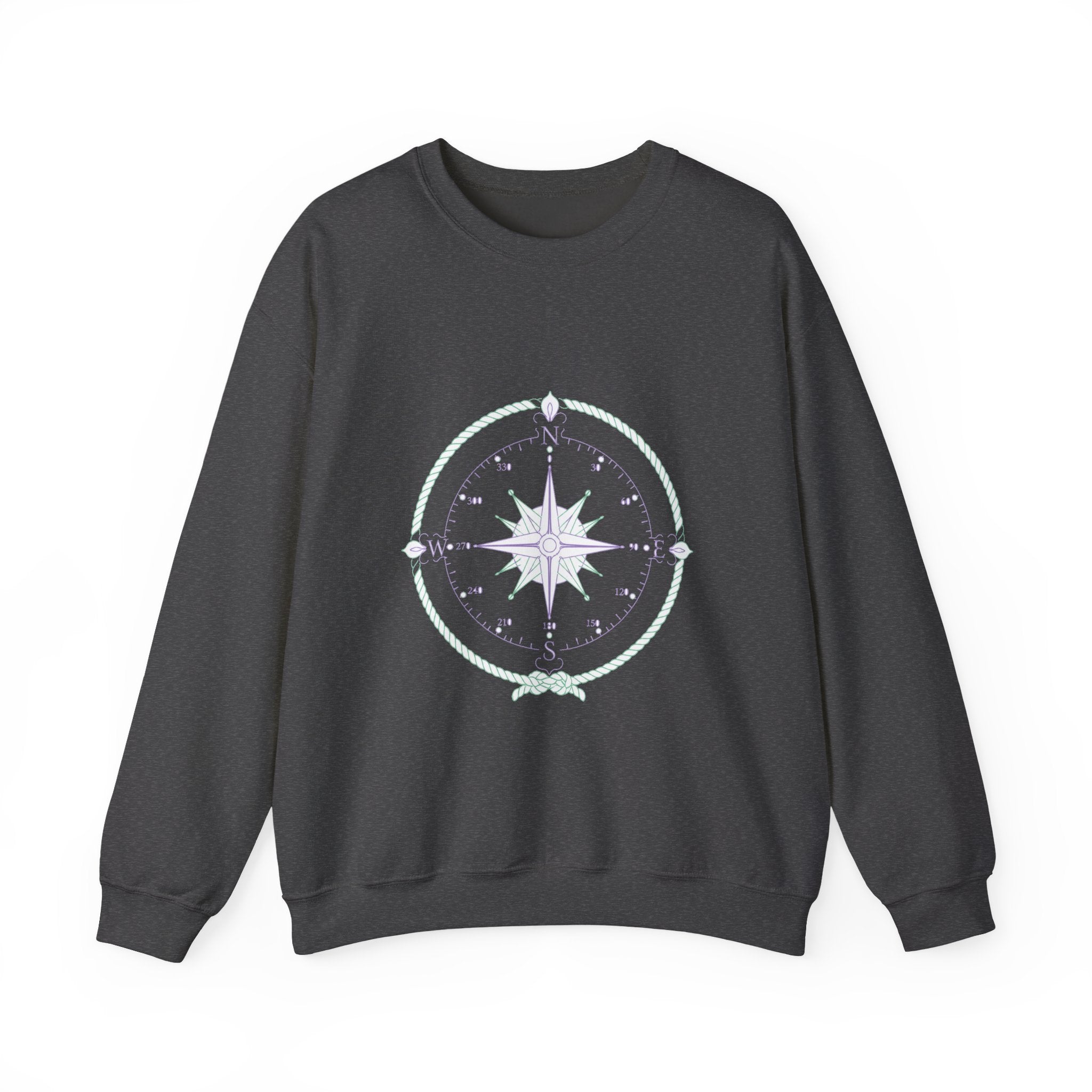 Matching Couple Sweatshirt - Compass North & South Matching Couple Crewneck Sweatshirt Minimalist Art His Hers Valentine Gift - Design A